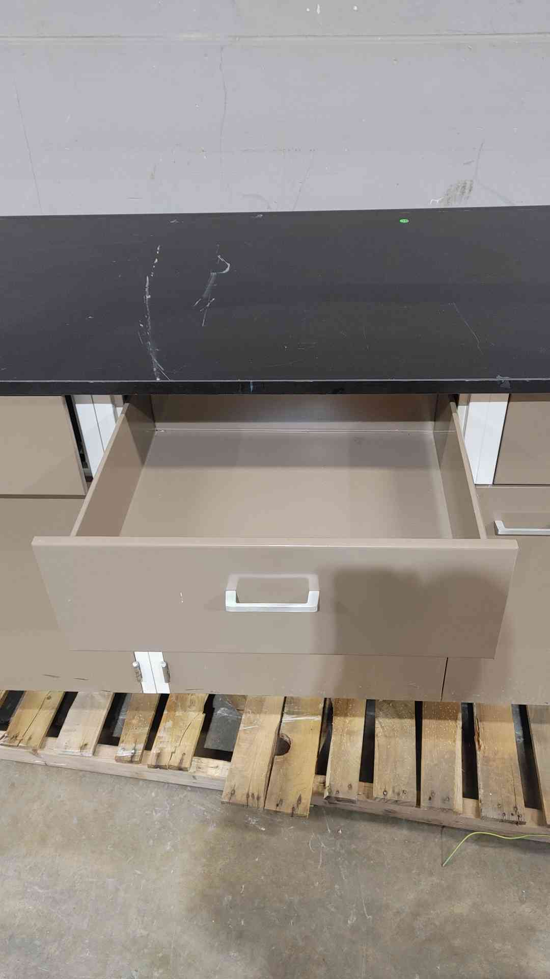 8' Hamilton Lab Desk/Table W/ Nozzles Metal Lab Casework (SKU: 111386)