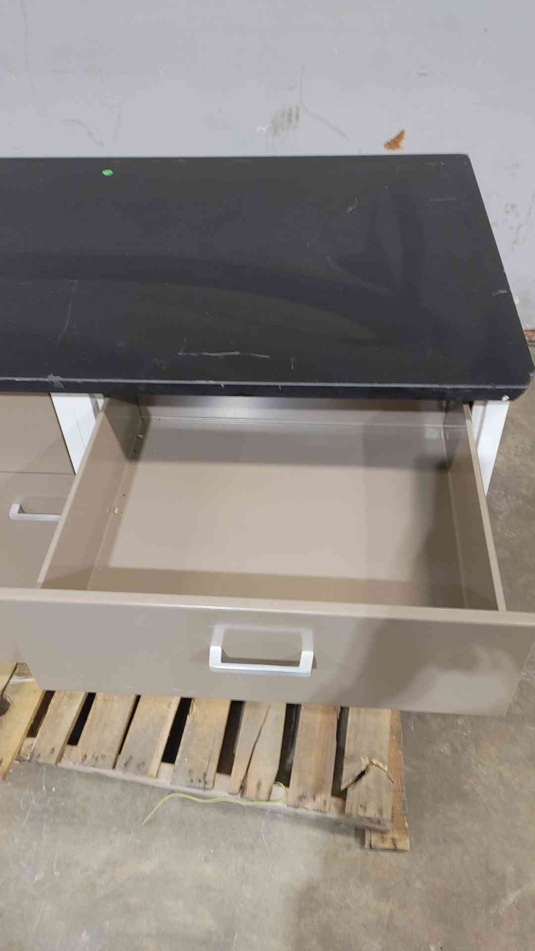 8' Hamilton Lab Desk/Table W/ Nozzles Metal Lab Casework (SKU: 111386)