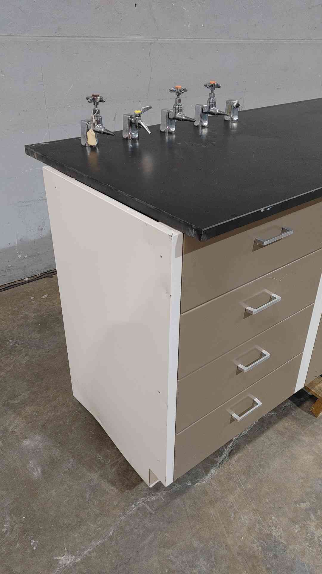 8' Hamilton Lab Desk/Table W/ Nozzles Metal Lab Casework (SKU: 111386)