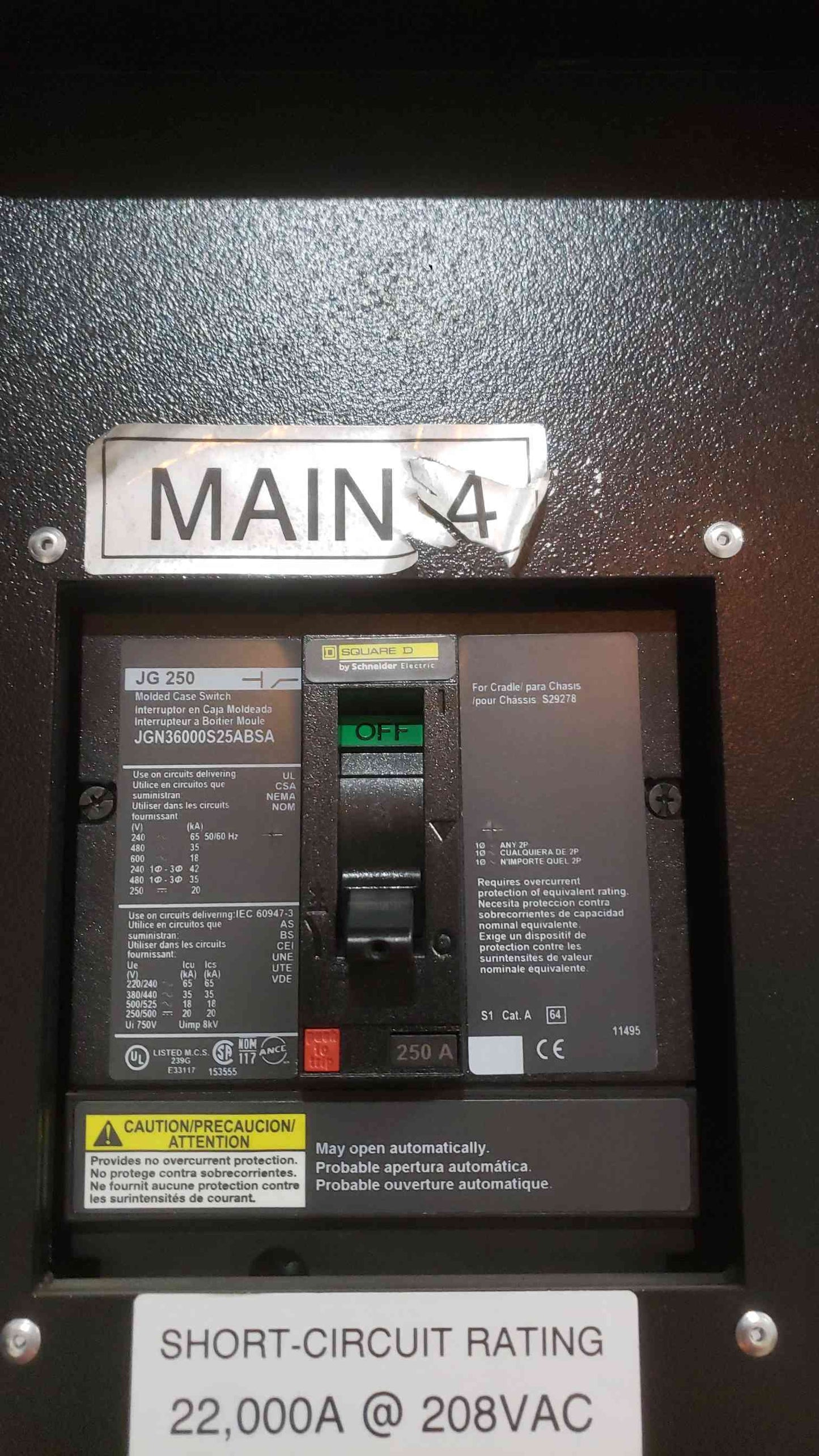 PDI 225A Power Distribution RPP-02-0-441-D4 208v (SKU: 111411)