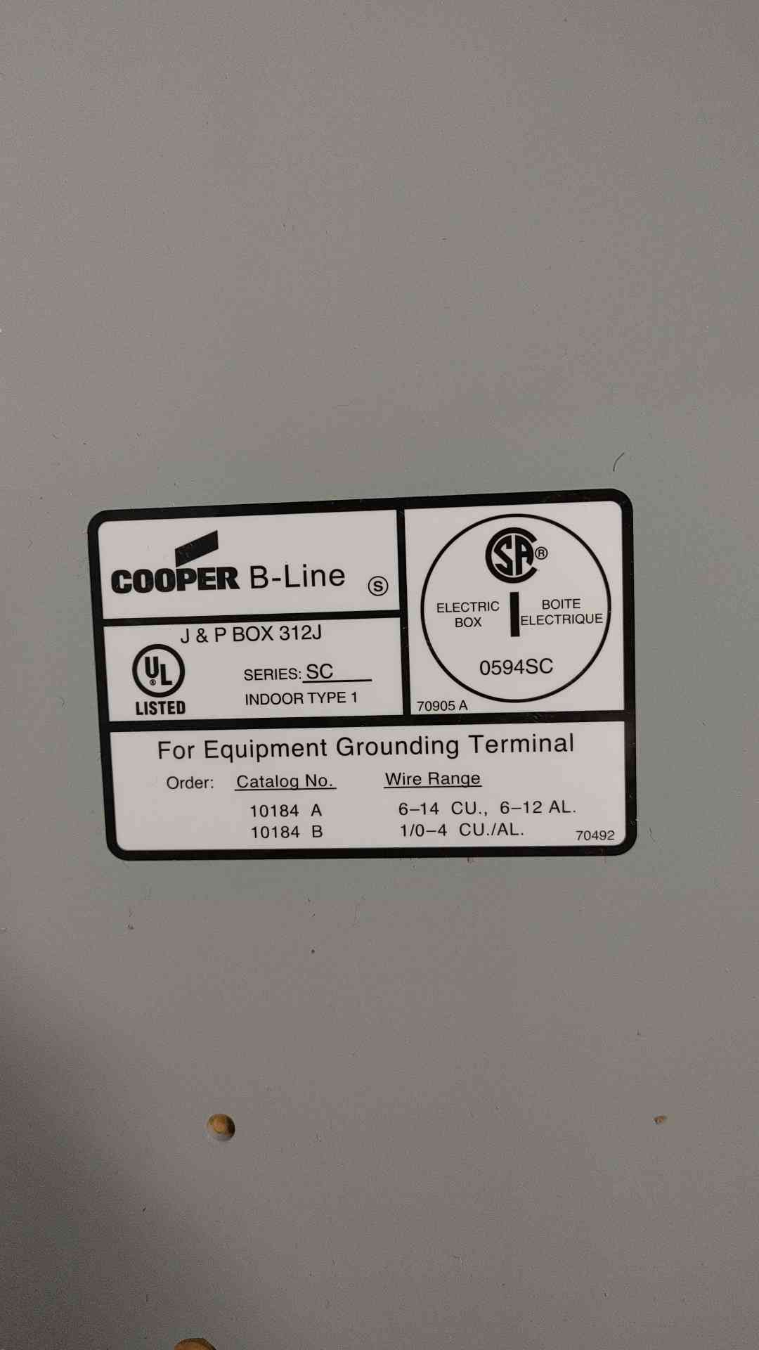 New COOPER B-Line Screw Cover Junction Box NO Knockouts(SKU: 111544)