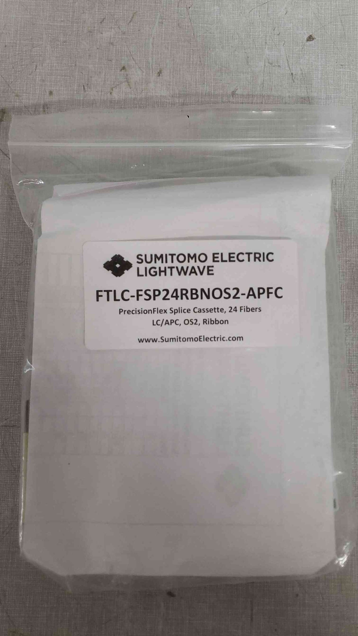 NEW Sumitomo Electric PrecisionFlex Splice Cassette, 24 Fibers LC/APC, OS2, RIBBON FTLC-FSP24RBNOS2-APFC (SKU: 111684)