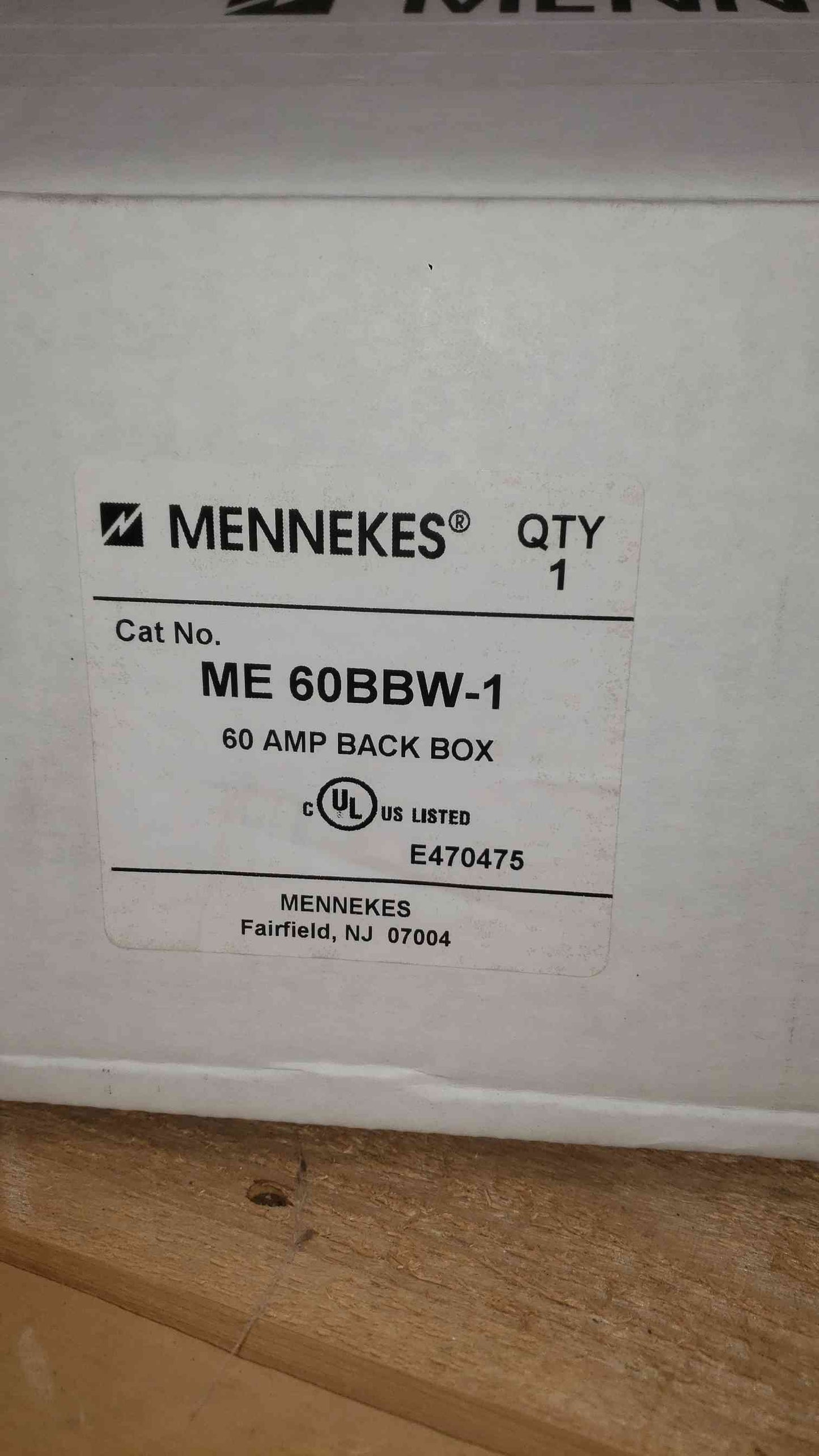 NEW Mennekes 60A Back Box ME 60BBW-1 (SKU: 111737)