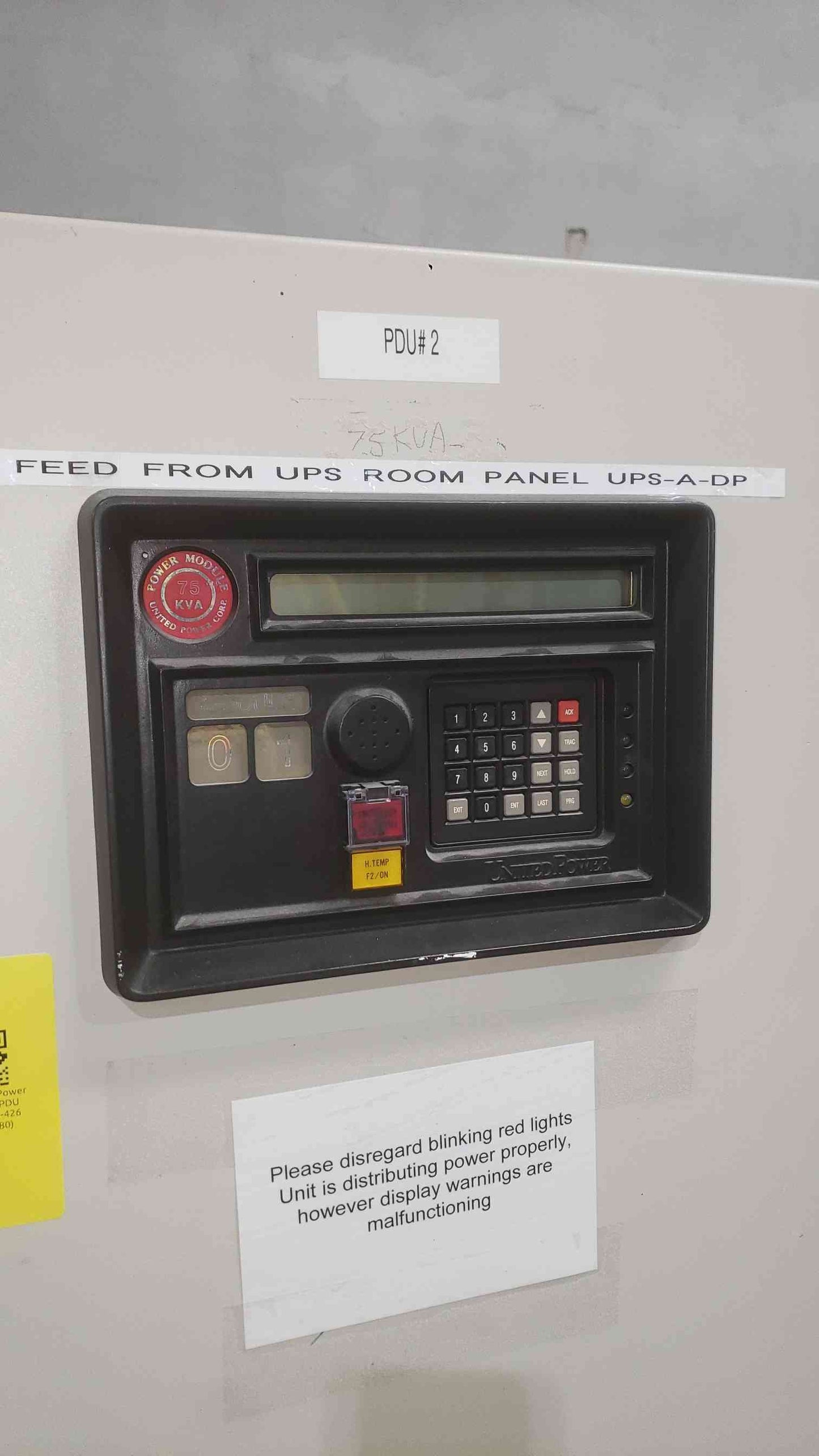 United Power 75KVA 480v x 208V PDU PDM2-F2-075-426 (SKU: 111780)