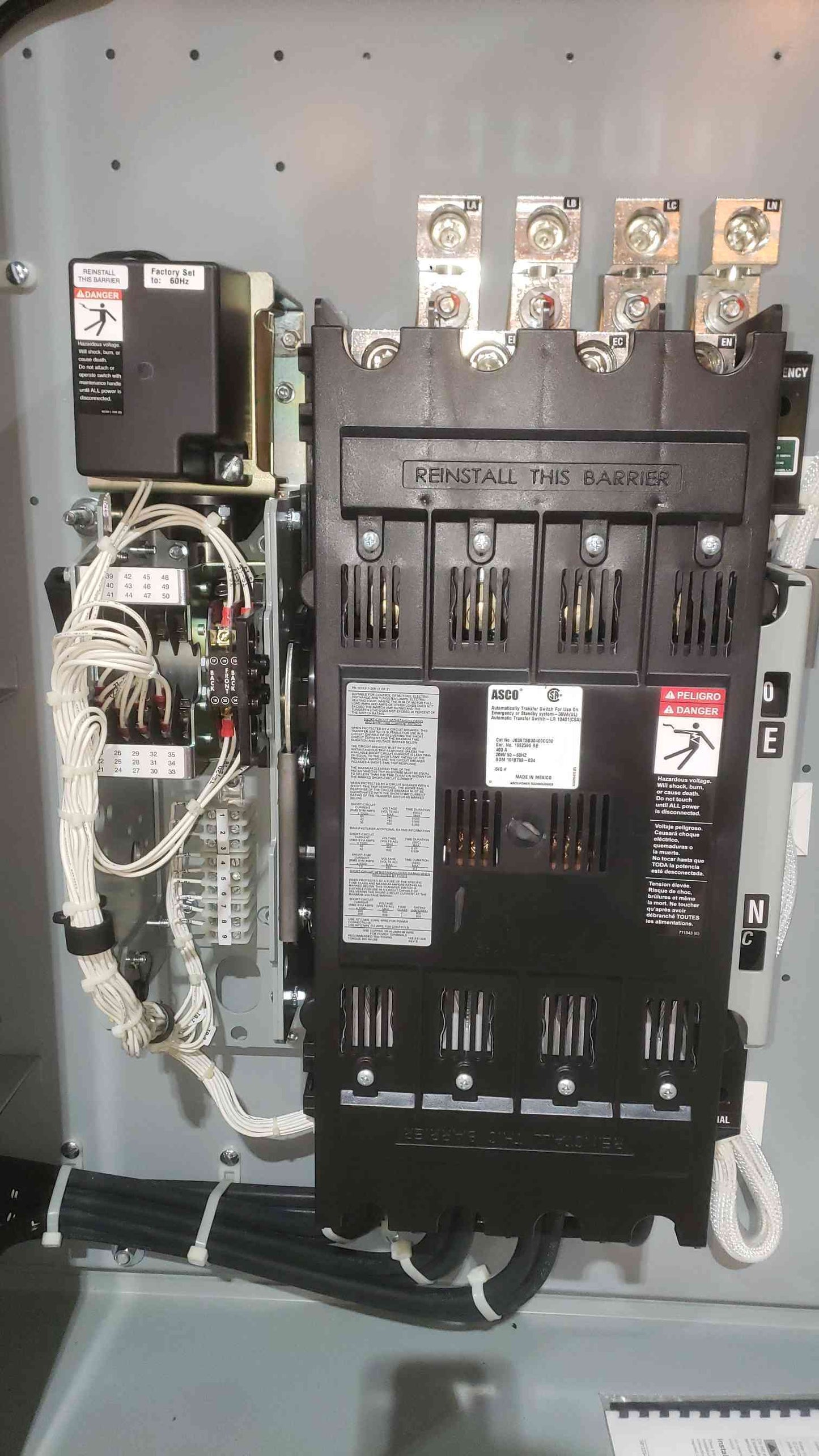 ASCO 400A 208V 3PH 4W ATS J03AUSB30400CG0C 3ATS Automatic Transfer Switch (SKU: 111837)