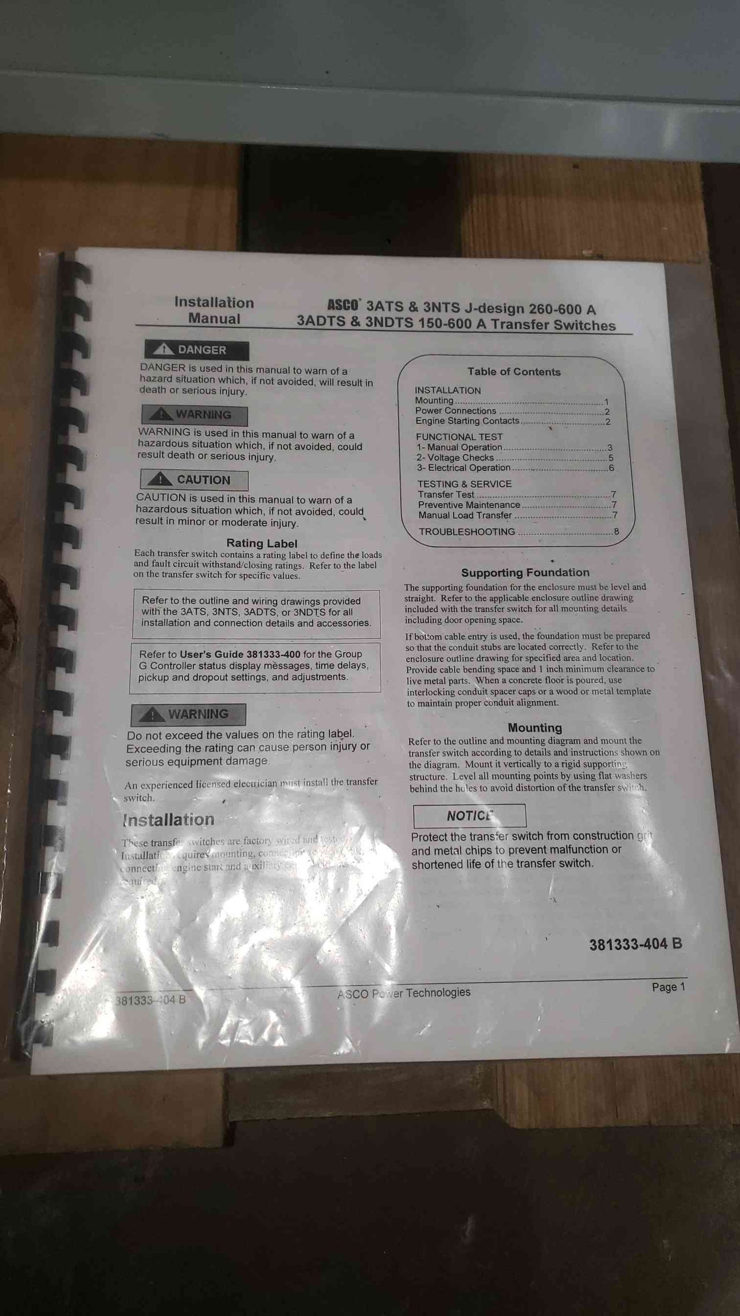 ASCO 400A 208V 3PH 4W ATS J03AUSB30400CG0C 3ATS Automatic Transfer Switch (SKU: 111837)