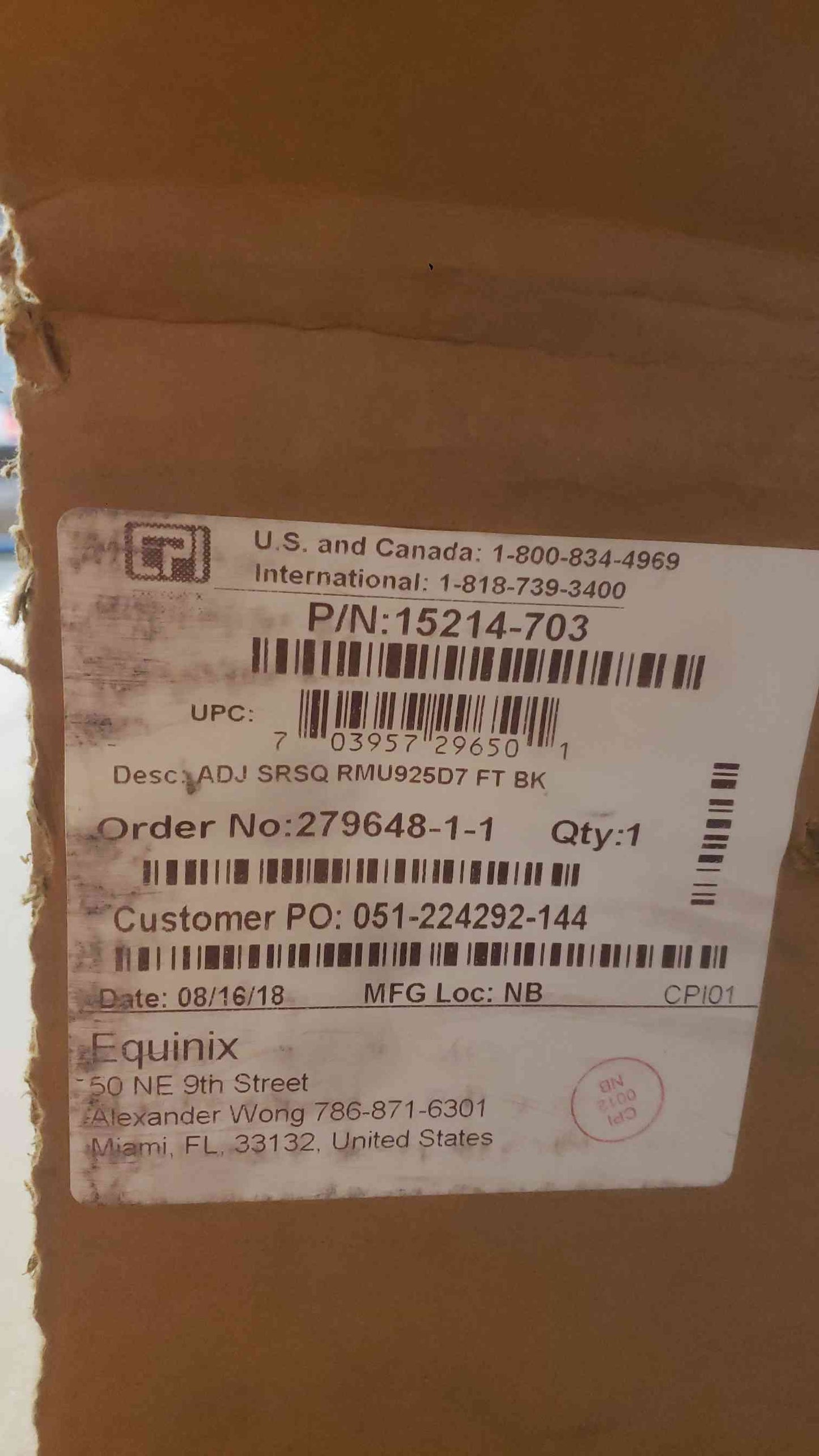 New Box Of CPI Adjustable SRSQ RMU925D7 (SKU: 111865)