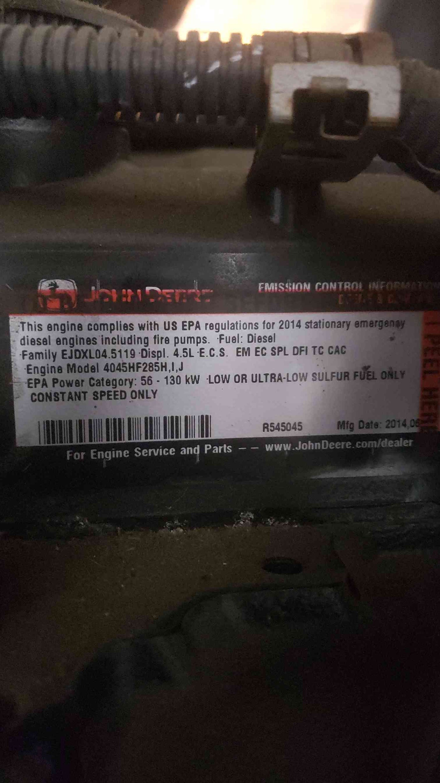 100KW GEW125J 1&3PH John Deere 4045 Diesel Generator 6Hrs '14 TESTED (SKU: 111893)