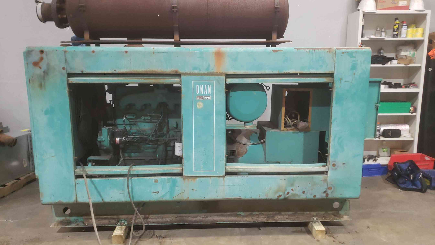 125KW Onan Diesel Generator 125.ODYD-15R/20904H 1&3PH Diesel 819 Hrs. TESTED(SKU: 112048)