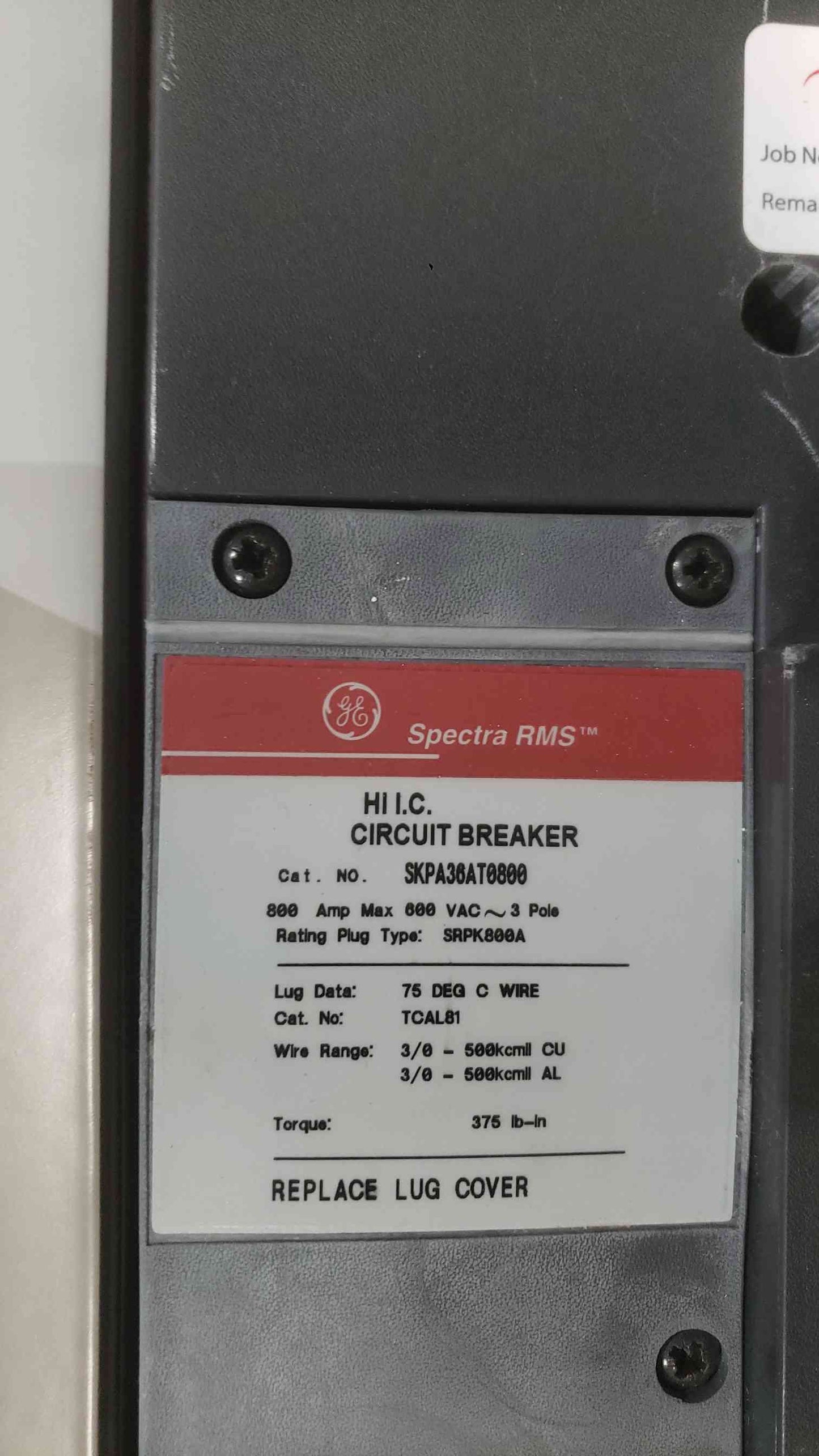 GE 800A 480VAC 3PH 3W Top Feed Panelboard 2 Breaker Meter & Main (SKU: 112070)