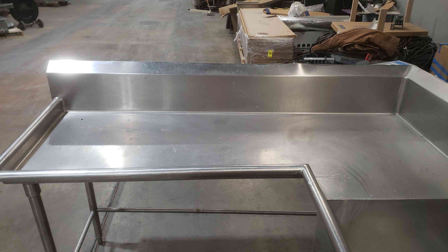 12' Stainless Steel 3 Basin Sink L & Prep Table (SKU: 112096)