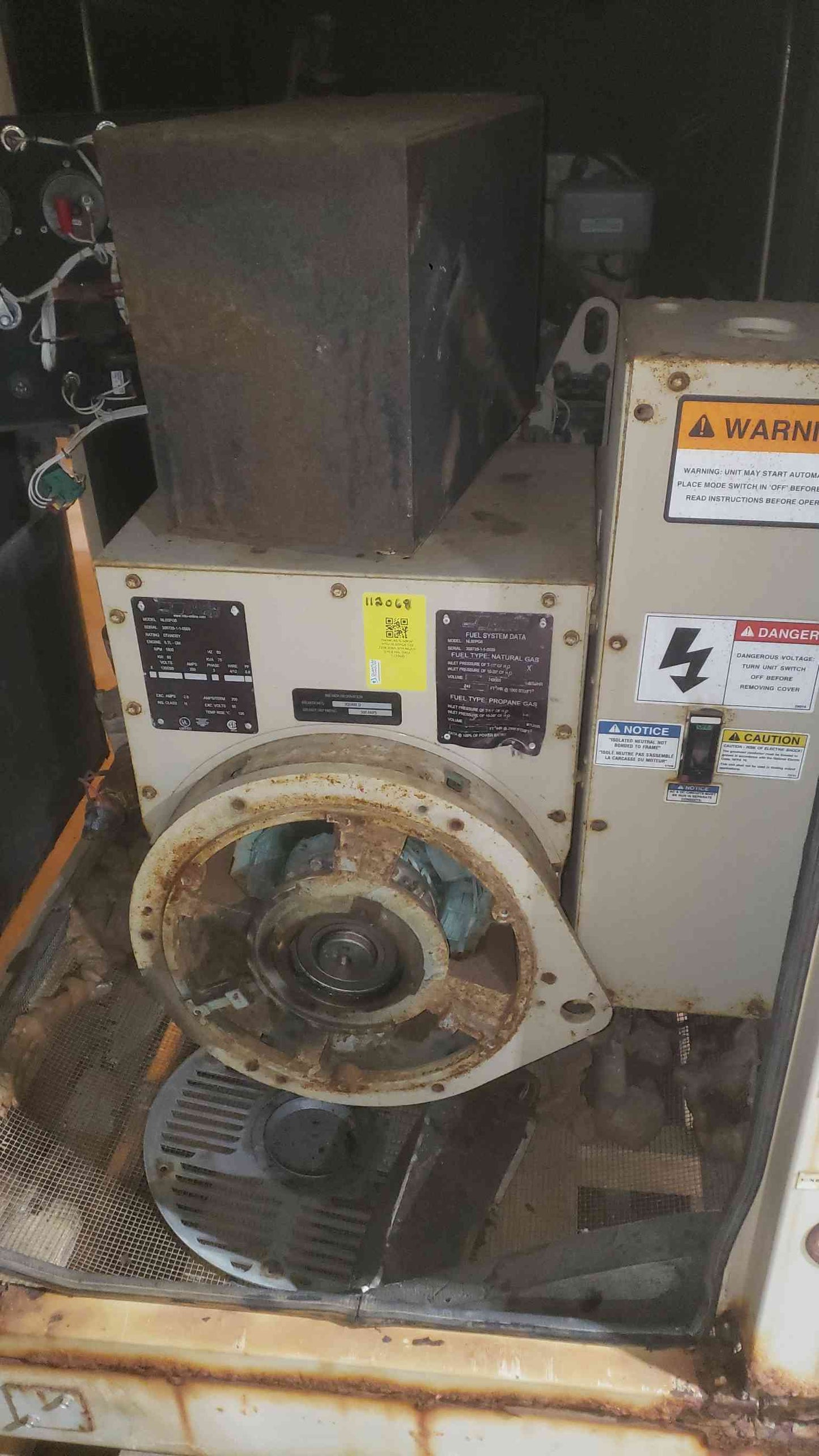 AS-IS 60KW MTU NL60PG6 120/208 208A 3PH NG/LP 570.8 Hrs. (SKU: 112068)