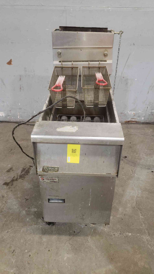 Pitco 11000BTU Nat Gas Dual Basket Stainless Steel Fryer SG14 (SKU: 112270)