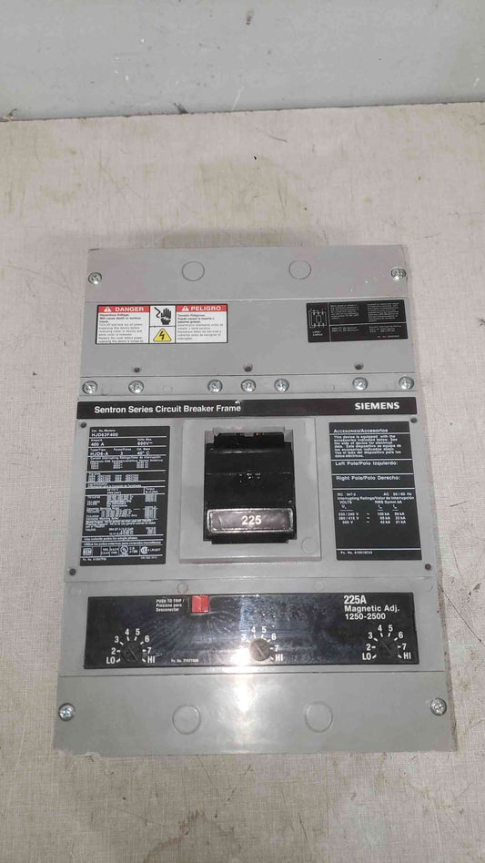 Siemens Sentron 400A Frame 225A Trip 3 Pole 600V Breaker HJD63F400 (SKU: 112359)