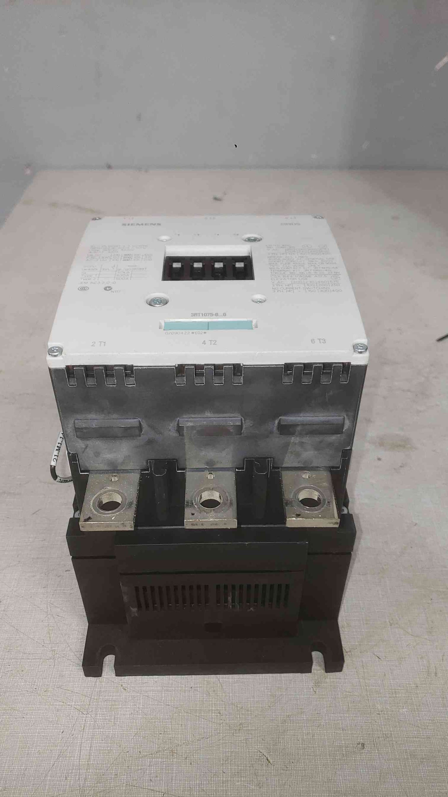 Siemens 400A 600VAC SIRIUS 3RT1075-6.6 Industrial Power Contractor (SKU: 112383)