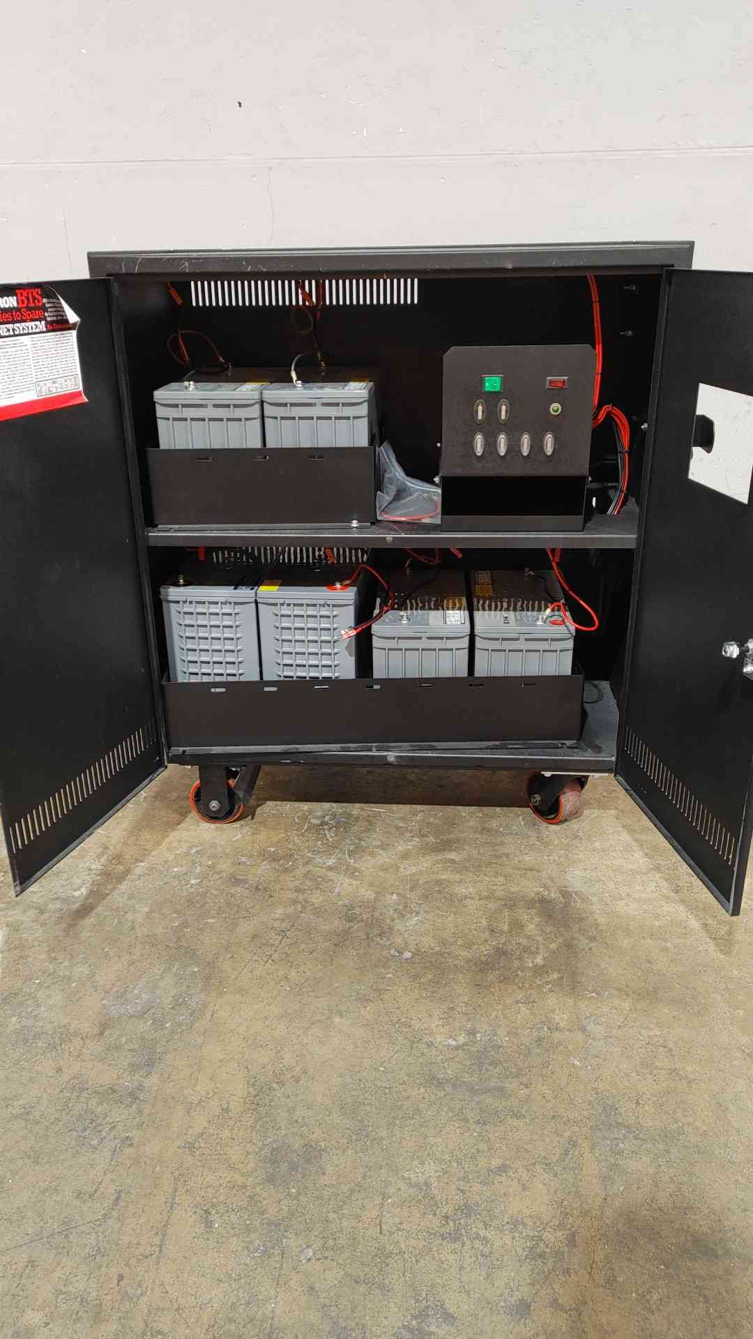 BTS-1 (Batteries to Spare) Mobile Battery Charging Cabinet System (Batteries not included) (SKU: 112446)