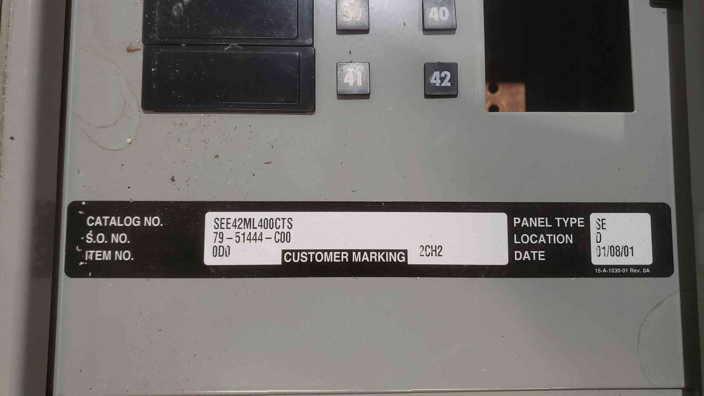 Siemens Sentron Series 400A 480/277 3PH 4W Breaker Panelboard (SKU: 112520)