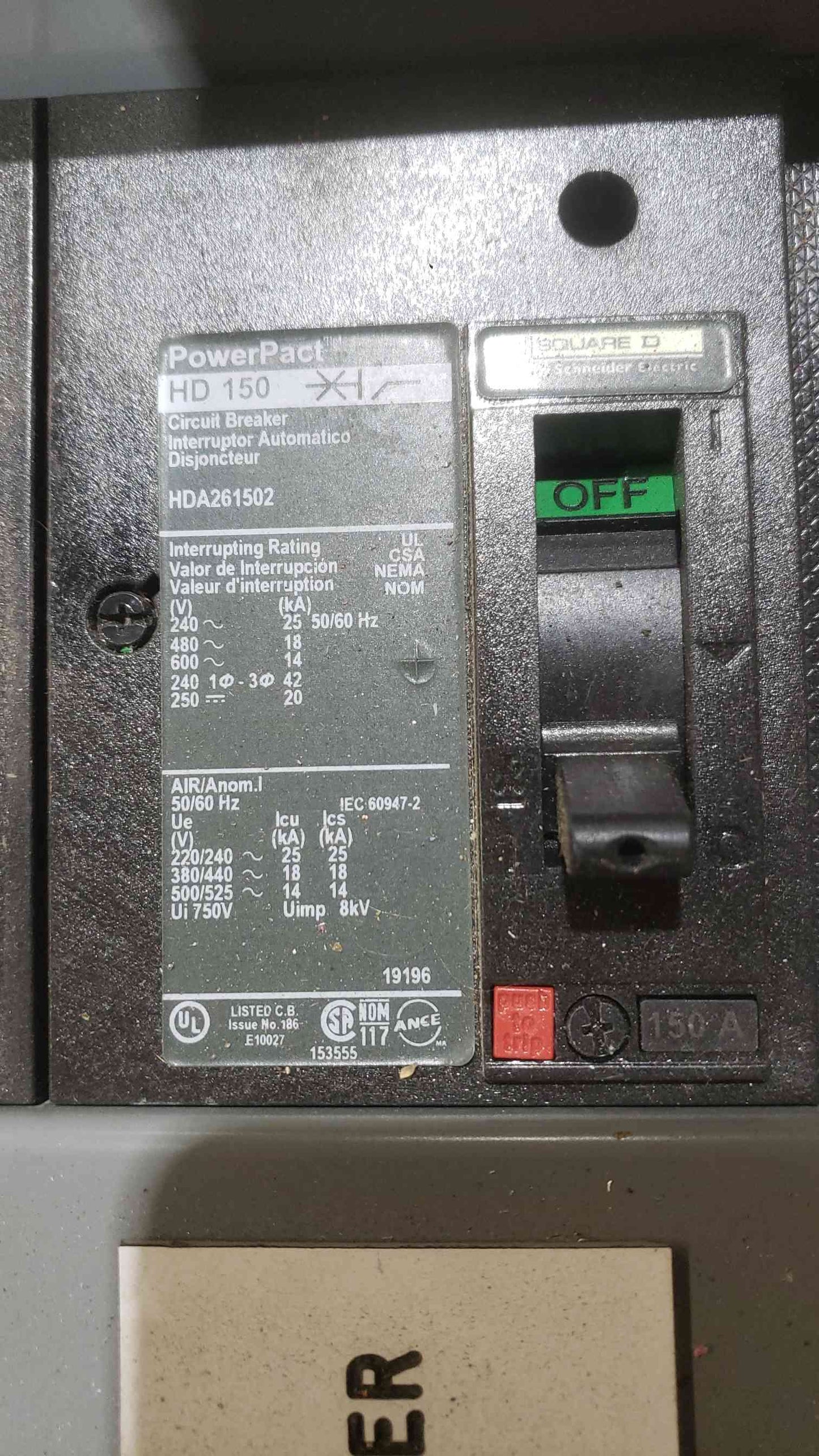 Square D 225A 208/250/250V Max 3W Panelboard 11 Breakers (SKU: 112537)