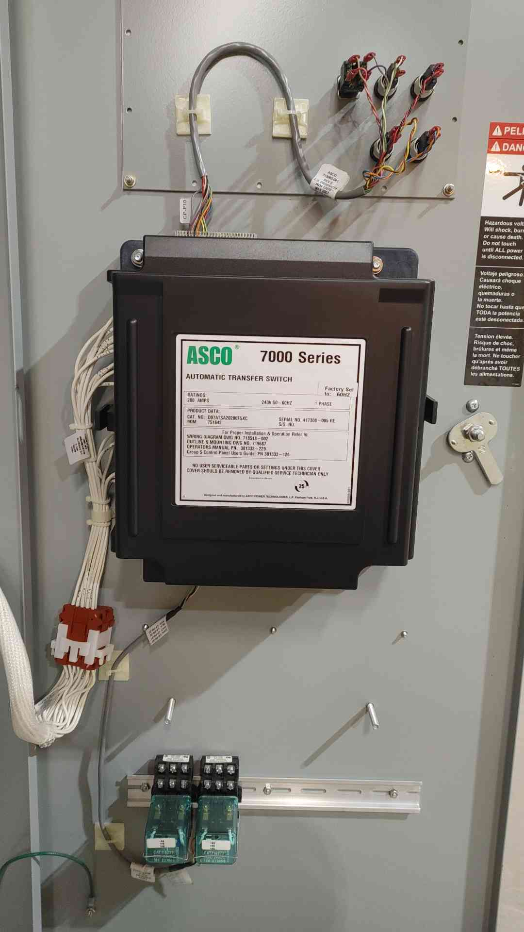 NEW 200A ASCO 7000 Series 240V 1PH Transfer Switch D07ATSA20200F5XC ATS (SKU: 112538)