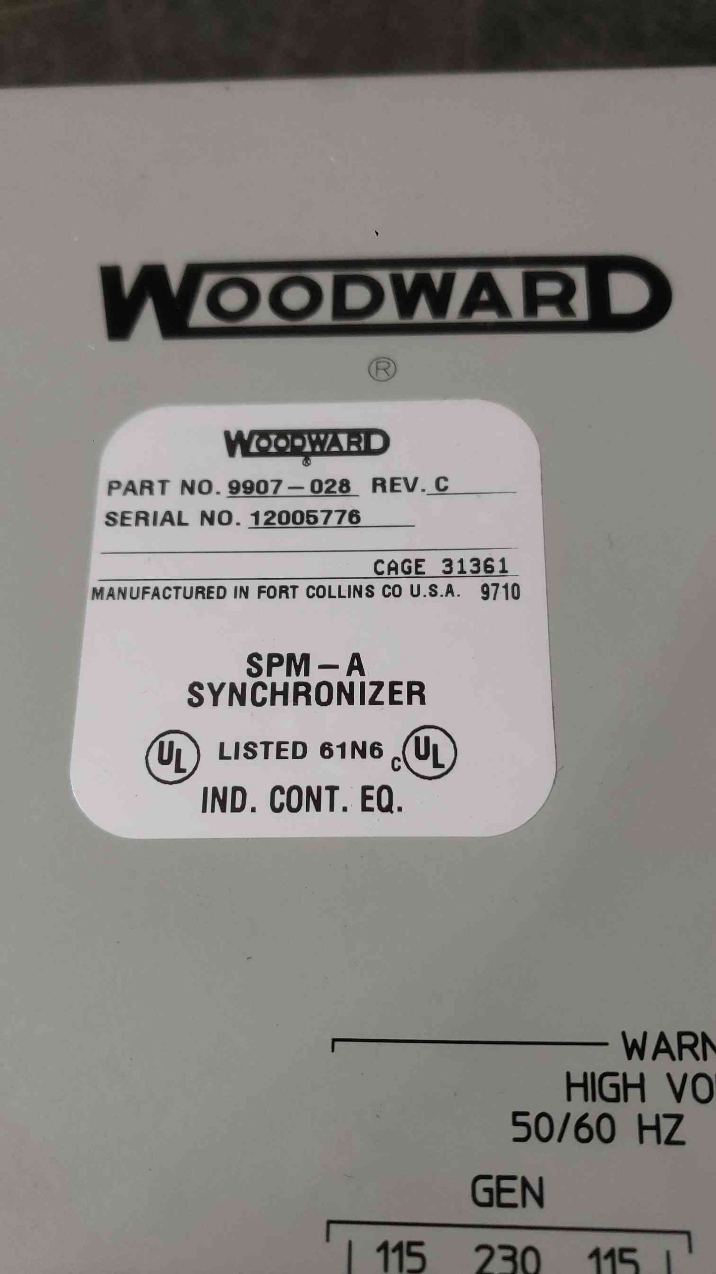 Woodward SPM-A Synchronizer 9907-028 (SKU: 112625)
