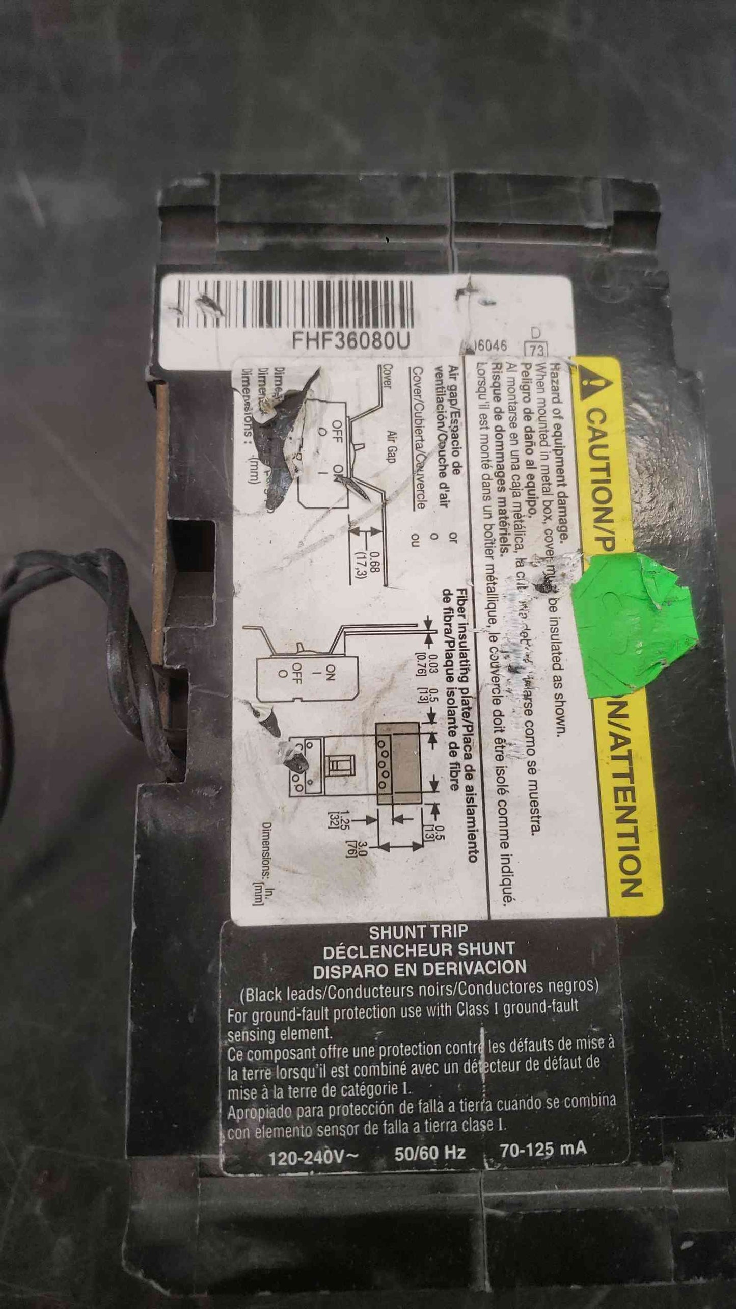 Square D 80A 480V~ 3 Pole Breaker FAL340801021 (SKU: 112675)