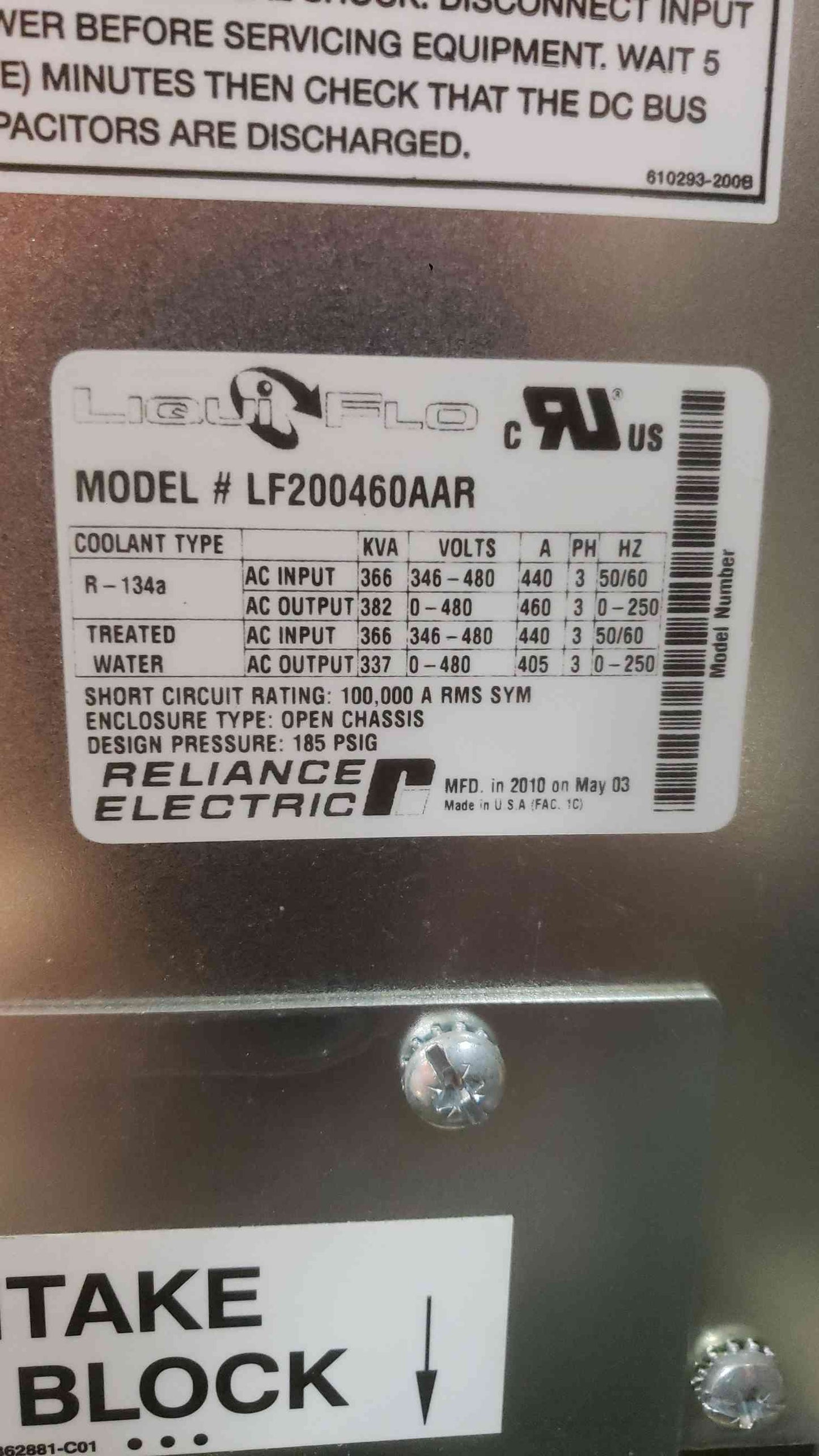 Carrier LiquiFlo 2.0 AC Drive 480VAC 3PH 180700-A03-500 (SKU: 112668)