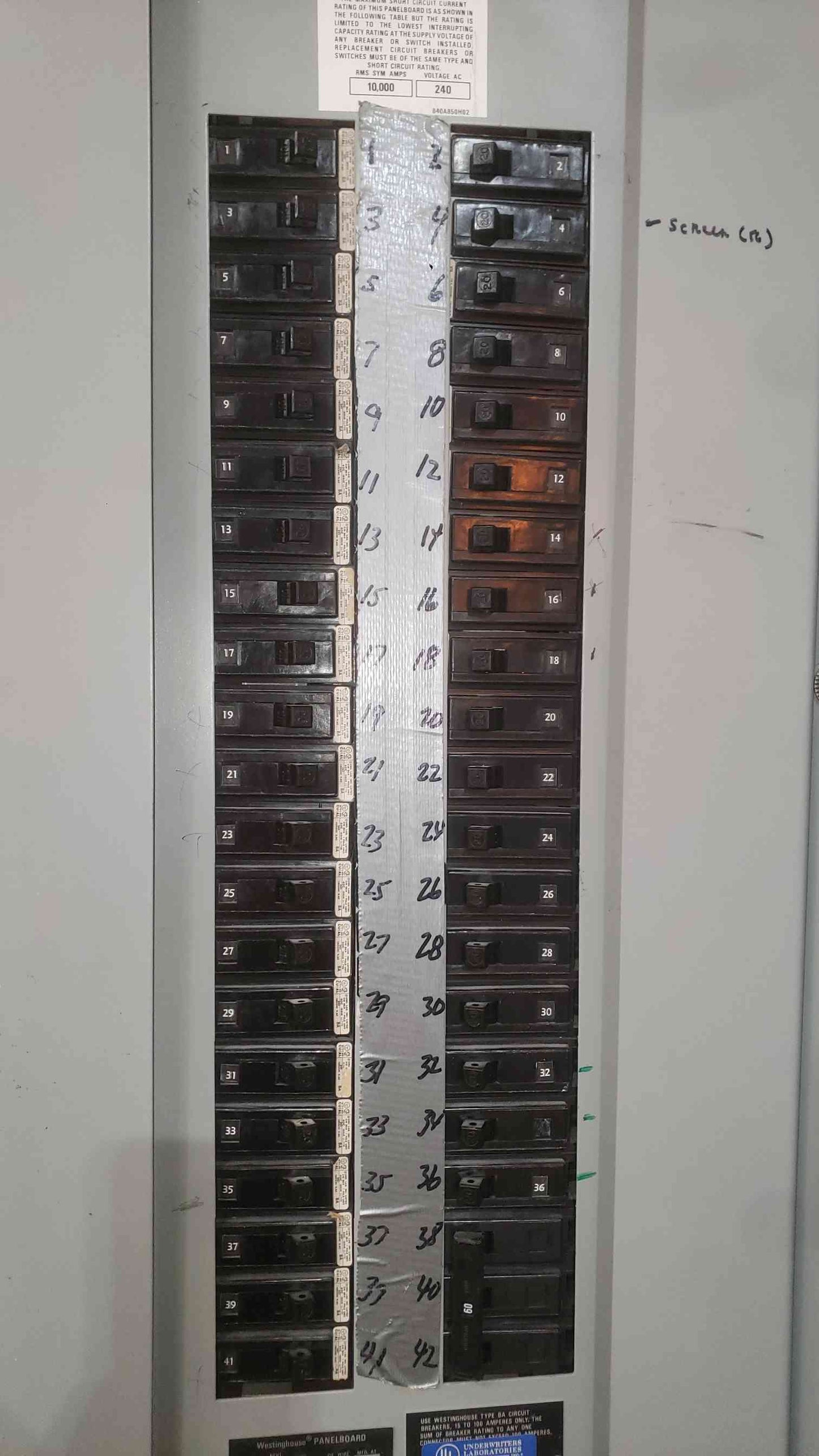 Westinghouse 225A 120/208 3PH 4W Panelboard & Main (SKU: 112716)