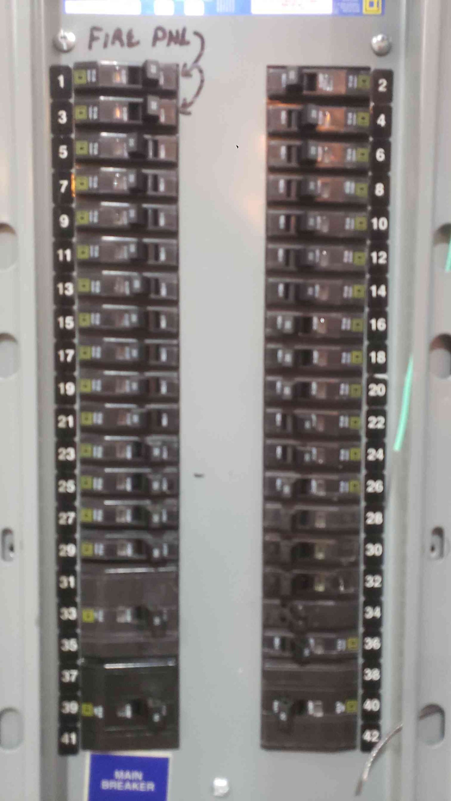 Square D NQOD 42-Circuit Panelboard 50A Main Breaker 208Y/120V 3PH 4W Loaded (SKU: 112783)