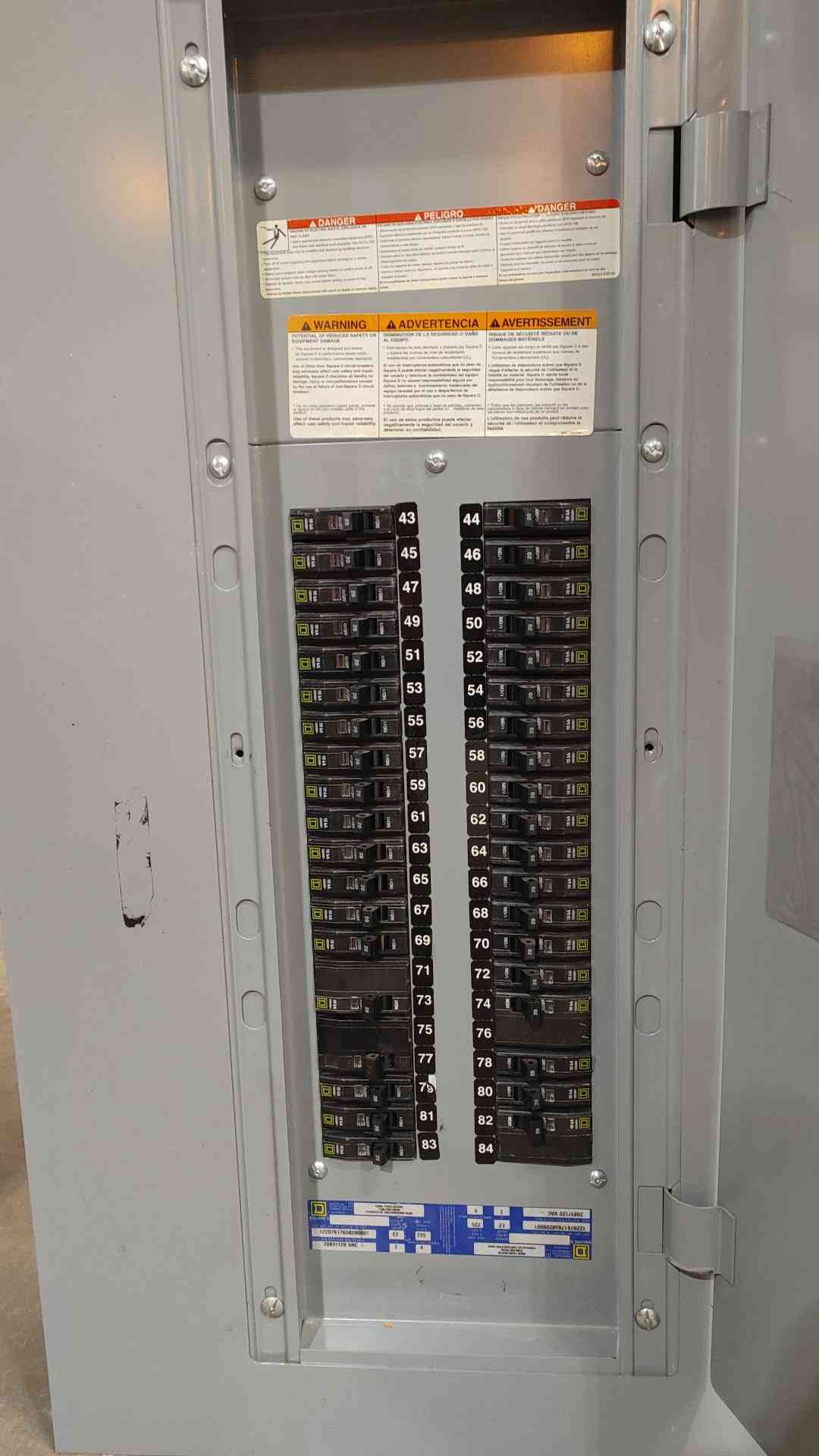 Square D NQOD 225 Amp 3 Phase 208Y/120V 42-Circuit Panelboard with Breakers MHC35S(SKU: 112782)