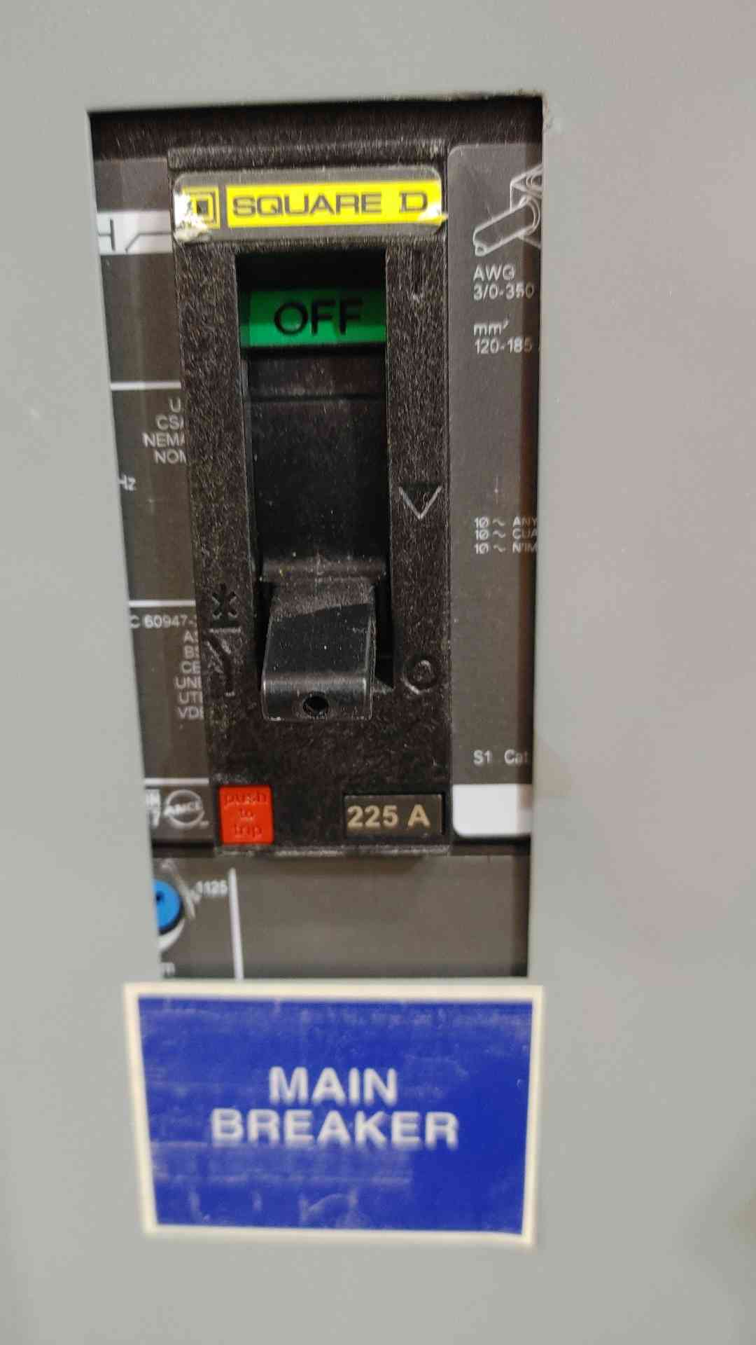 Square D NQOD Panelboard 225A 208Y/120V 3PH 4W 42-Circuit w/ 225A Main Breaker (SKU: 112786)