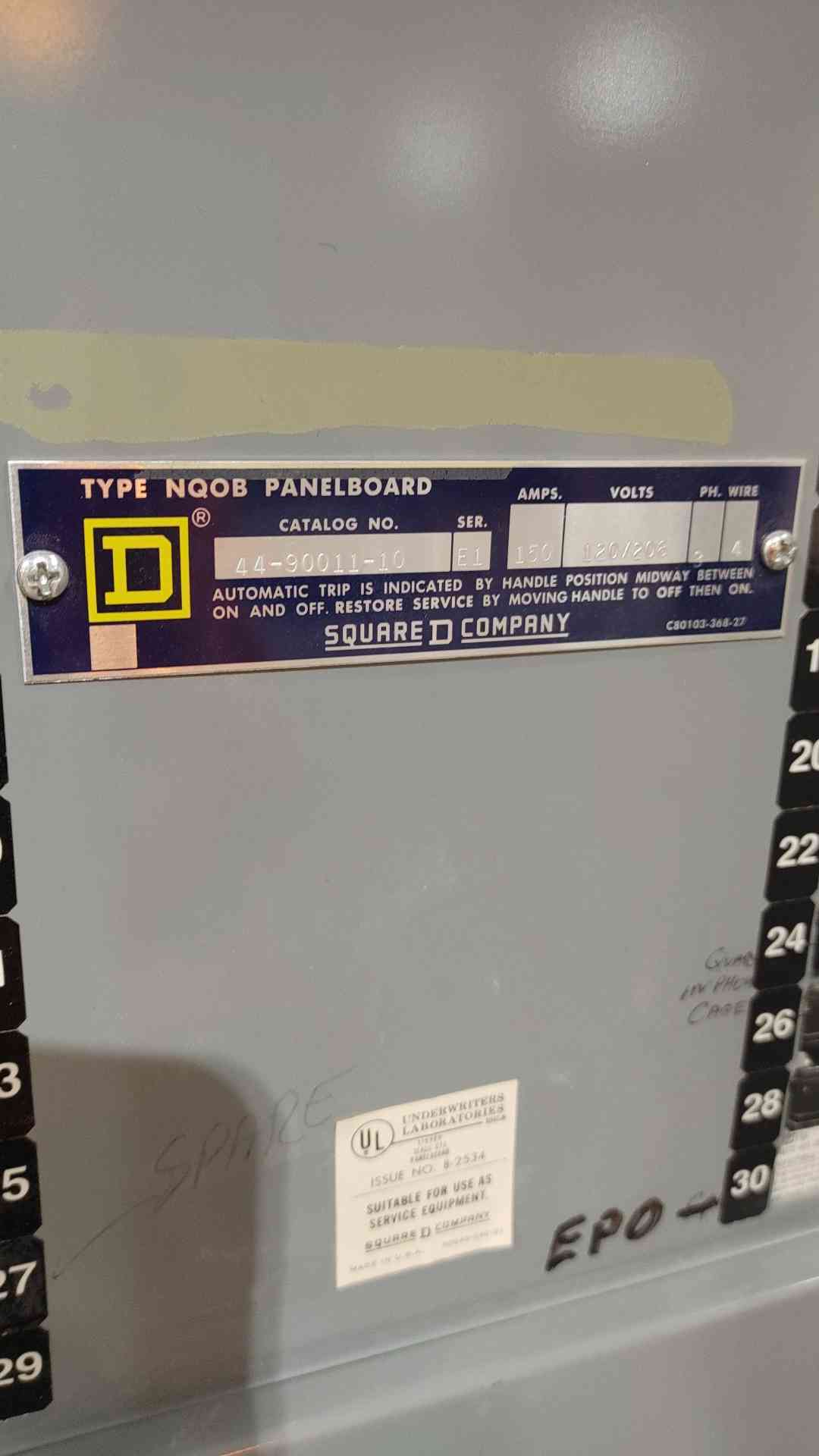 Square D NQOB 30-Circuit 150A 120/208V 3-Phase 4-Wire Panelboard Main Breaker Enclosure(SKU: 112793)