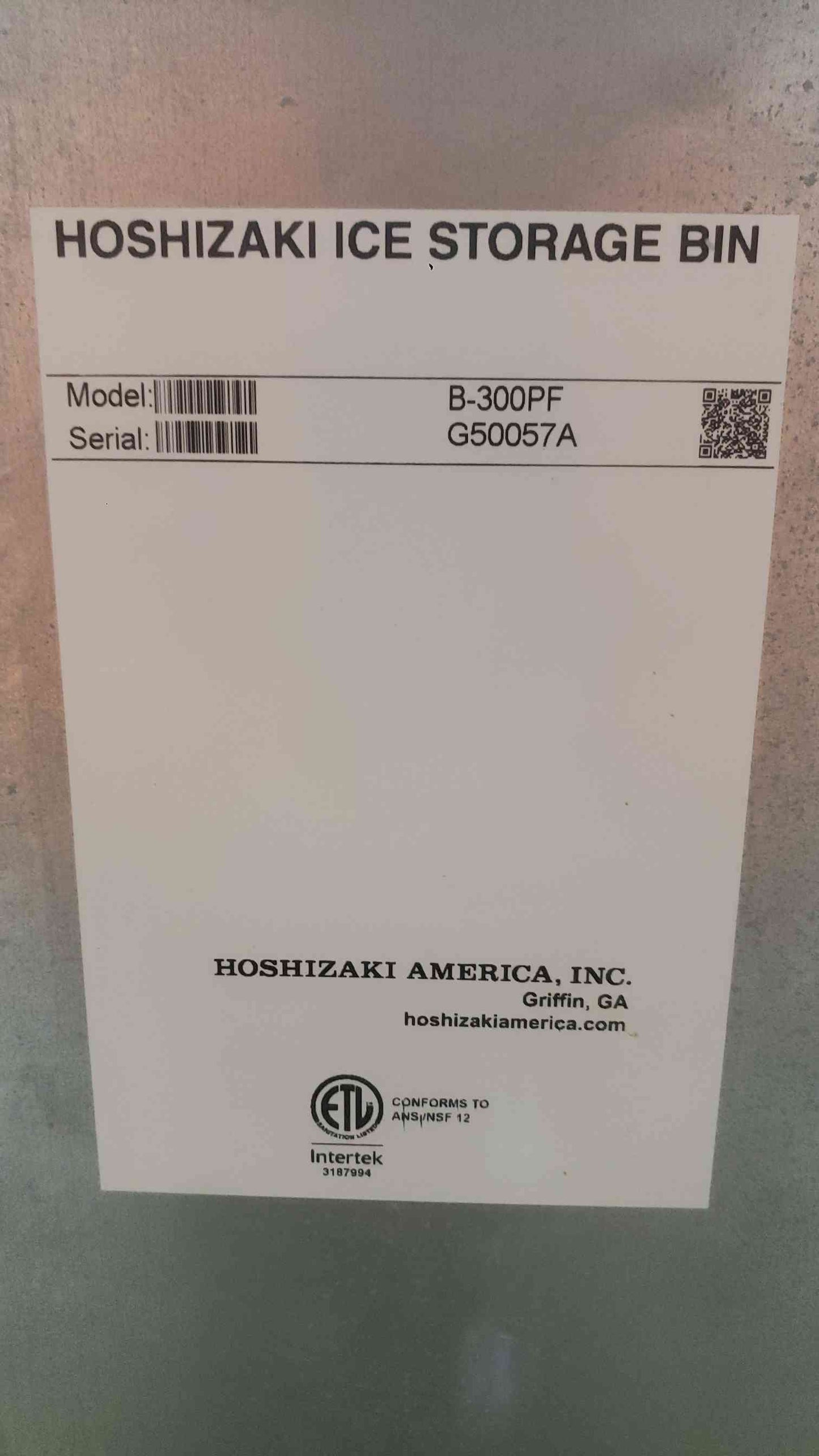 Hoshizaki B-300PF 22" Commercial Ice Storage Bin 300 lb Capacity - No Lid(SKU: 112813)