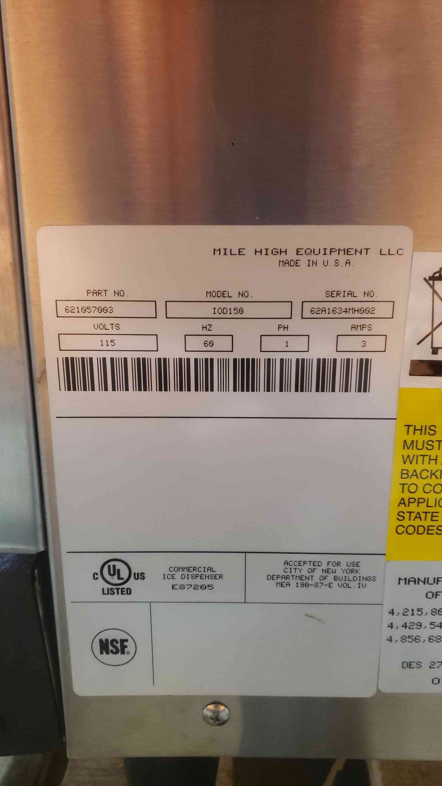 Ice-O-Matic IOD150 150lb Countertop Commercial Ice Dispenser - 115V - Mile High Equipment (SKU: 112815)
