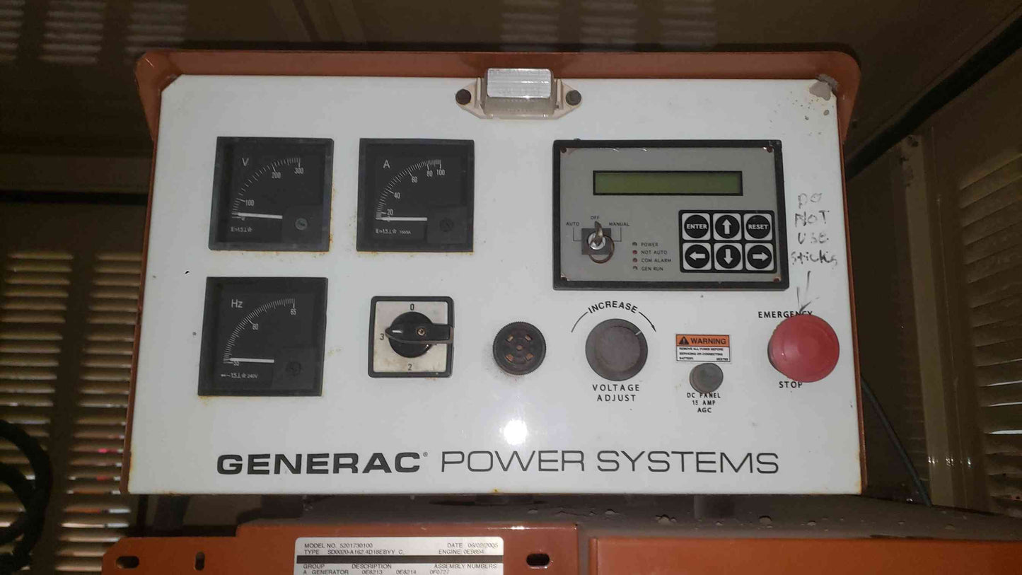 20KW GENERAC John Deere 4024T 1PH Diesel 316Hrs TESTED (SKU: 112844)