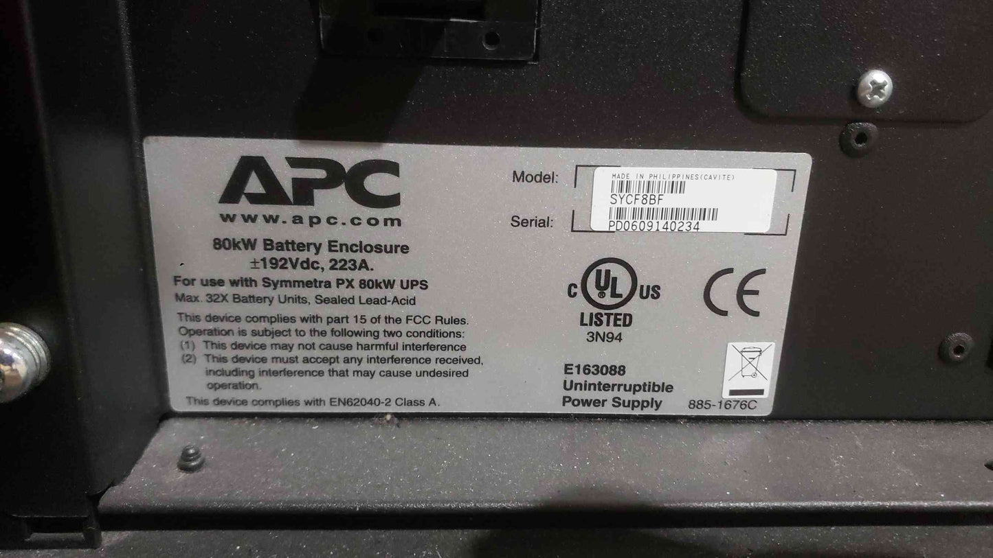 APC Symmetra PX 80kVA 80kW UPS 208V 3-Phase SYCF80KF (3) SYCF8BF Battery Enclosures(SKU: 112950)