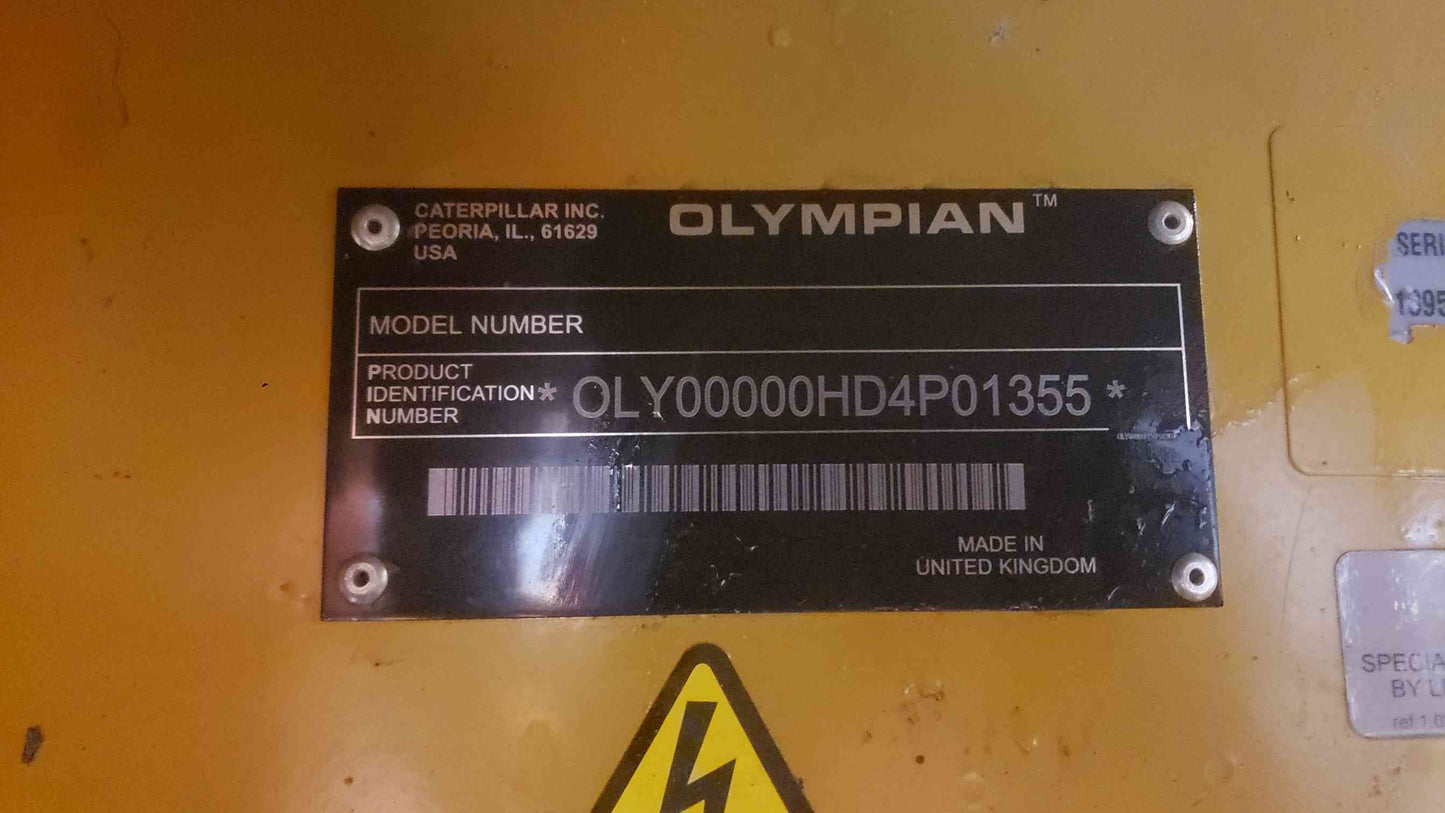 AS-IS 2006 Caterpillar Olympian D60P4S 60kW Diesel Generator 448hrs 1ph 120/240V (SKU: 113081)