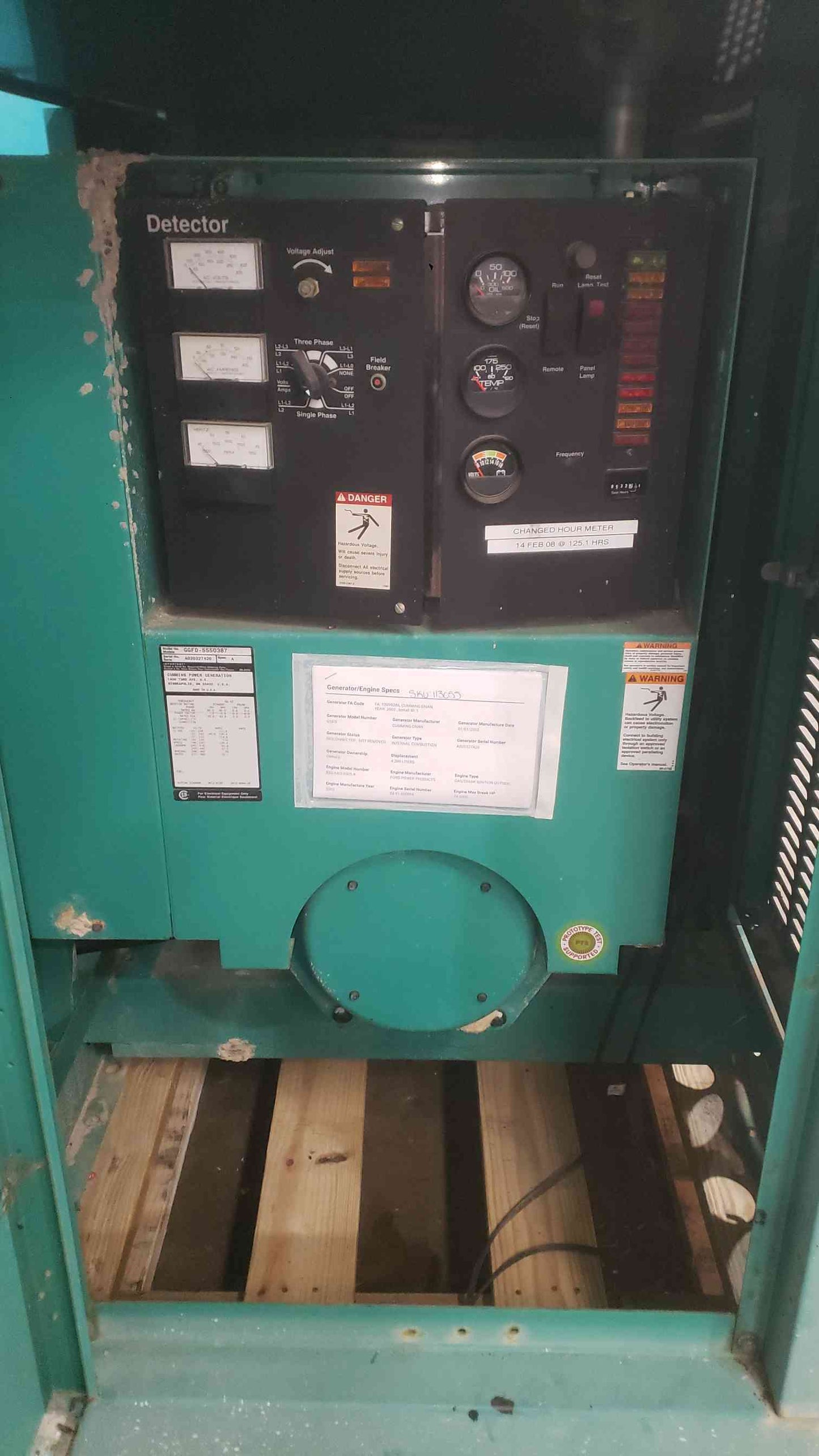 AS-IS Cummins 35kW Natural Gas Propane Generator GGFD Ford ESG642 Engine Enclosed 532Hrs (SKU: 113055)