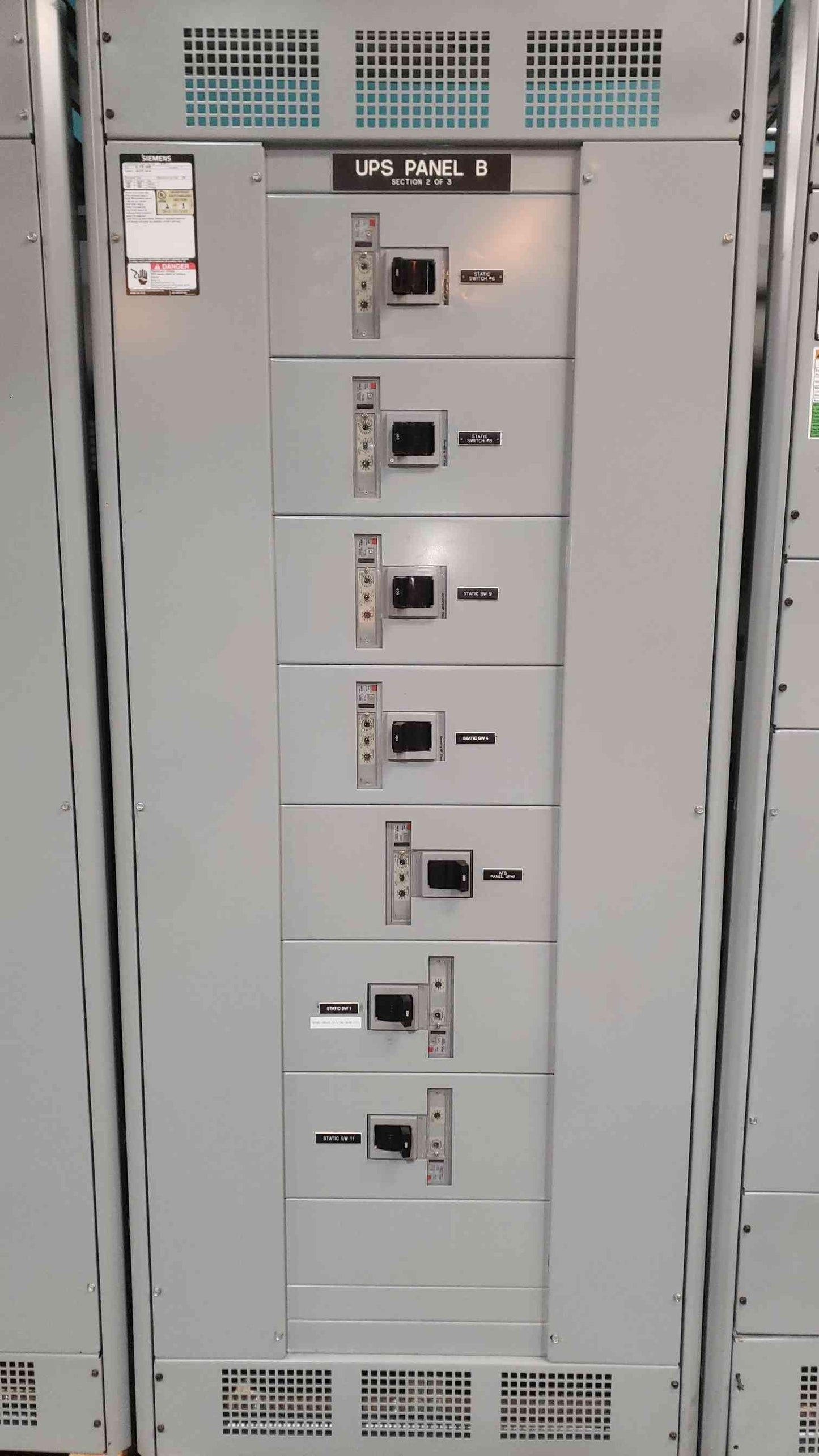 Siemens 1600A Switchboard Lineup | 480Y/277V 3P 4W | 65kA | SBA 1600 Main + (13) Feeder Breakers (SKU: 113172)