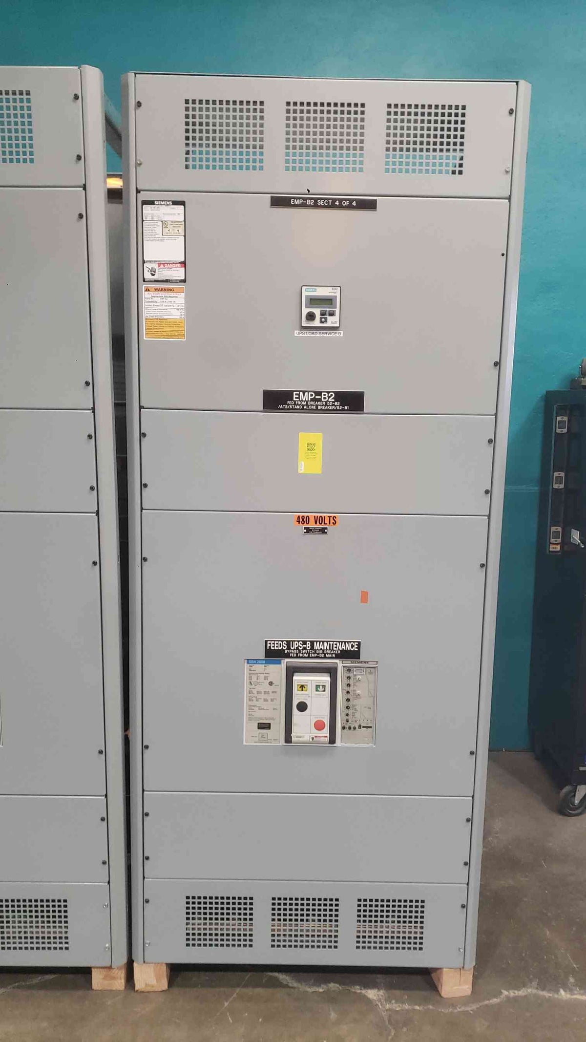 Siemens 4-Section 1600A/2000A Switchgear Lineup | 480Y/277V 3P 4W | 65kA | (3) SBA2016 Mains + Distribution (SKU: 113174)