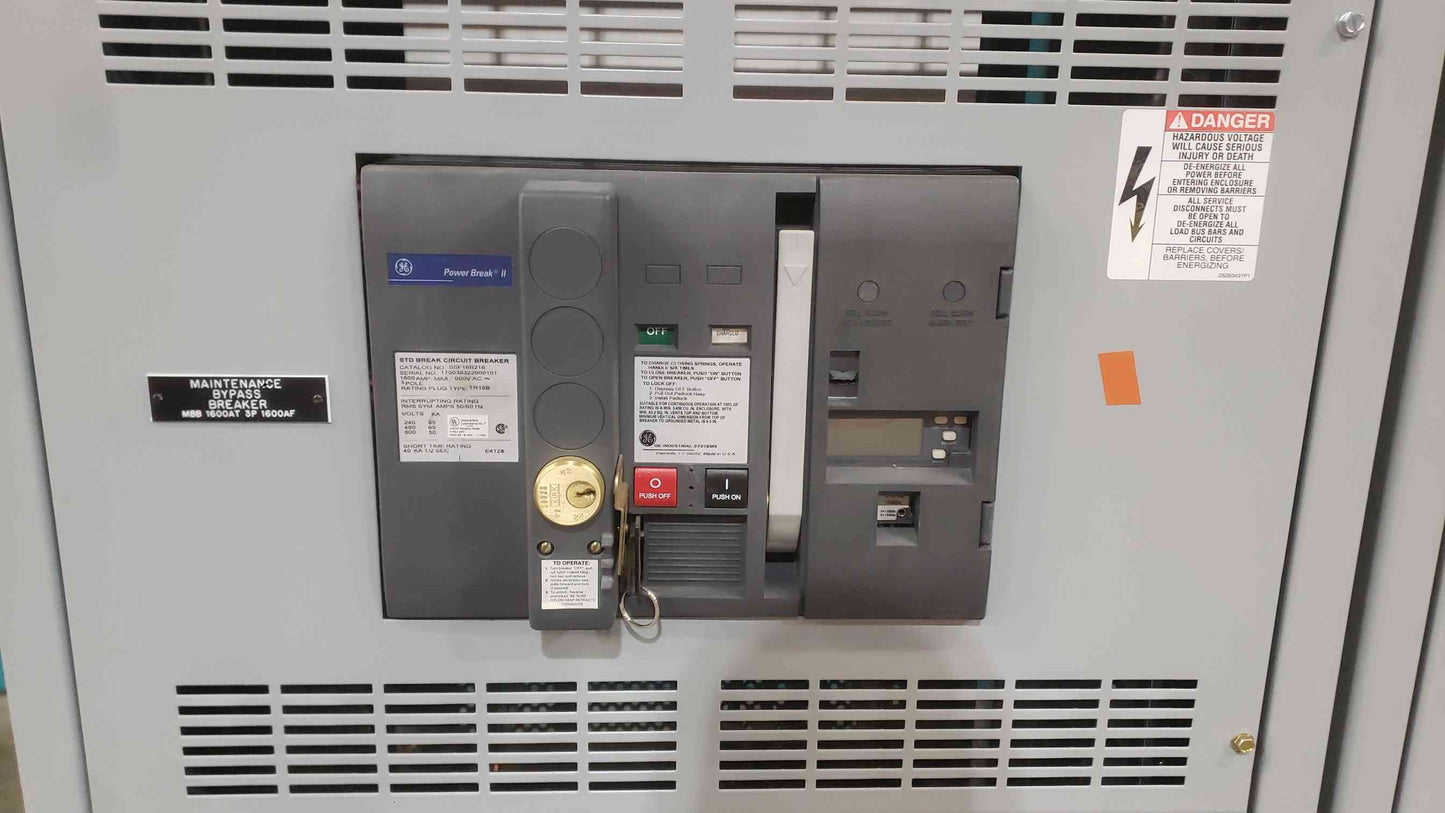GE Spectra Series 1600A Switchboard | 480V 3P 4W | 65kA | (3) SSF16B216 Breakers (SKU: 113179)