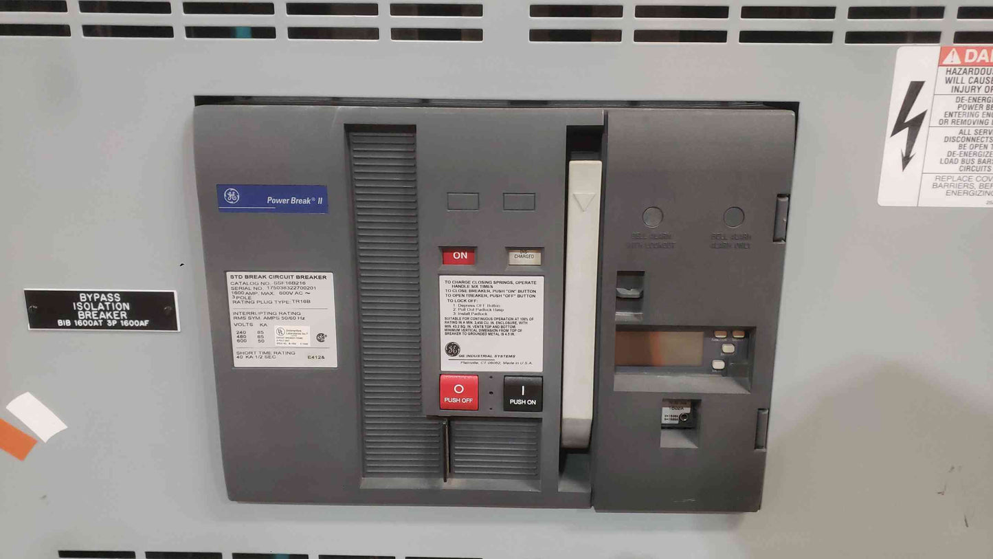 GE Spectra Series 1600A Switchboard | 480V 3P 4W | 65kA | (3) SSF16B216 Breakers (SKU: 113179)