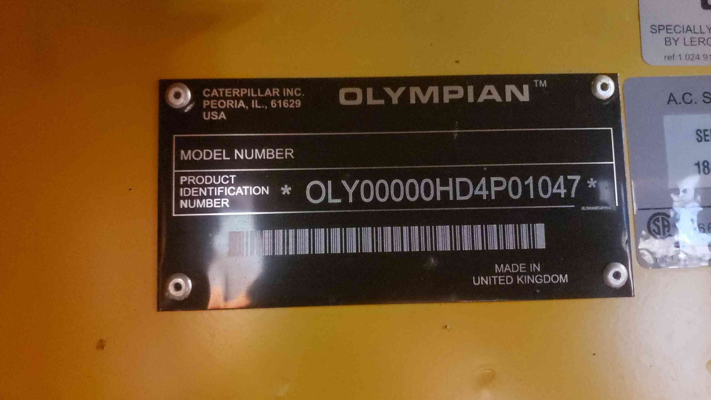AS-IS Caterpillar Olympian 60kW Diesel Generator Perkins Single Phase 120/240V D60P4S 284 Hrs. (SKU: 113188)
