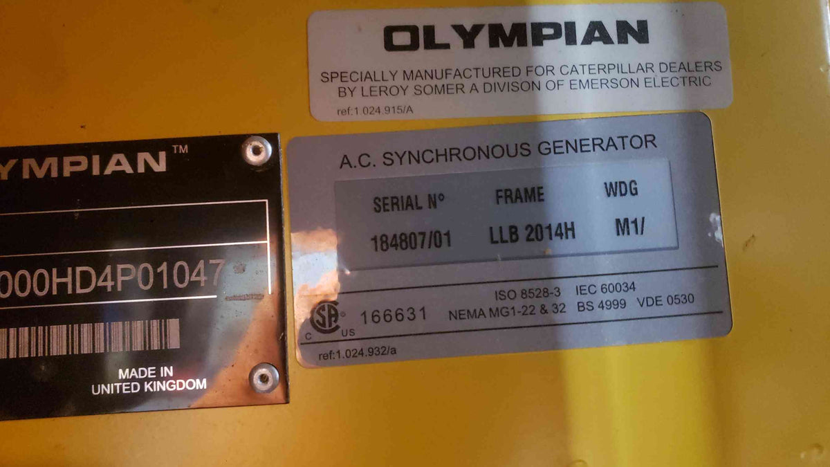 Caterpillar Olympian 60kW Diesel Generator Perkins Single Phase 120/240V D60P4S 284 Hrs. (SKU: 113188)