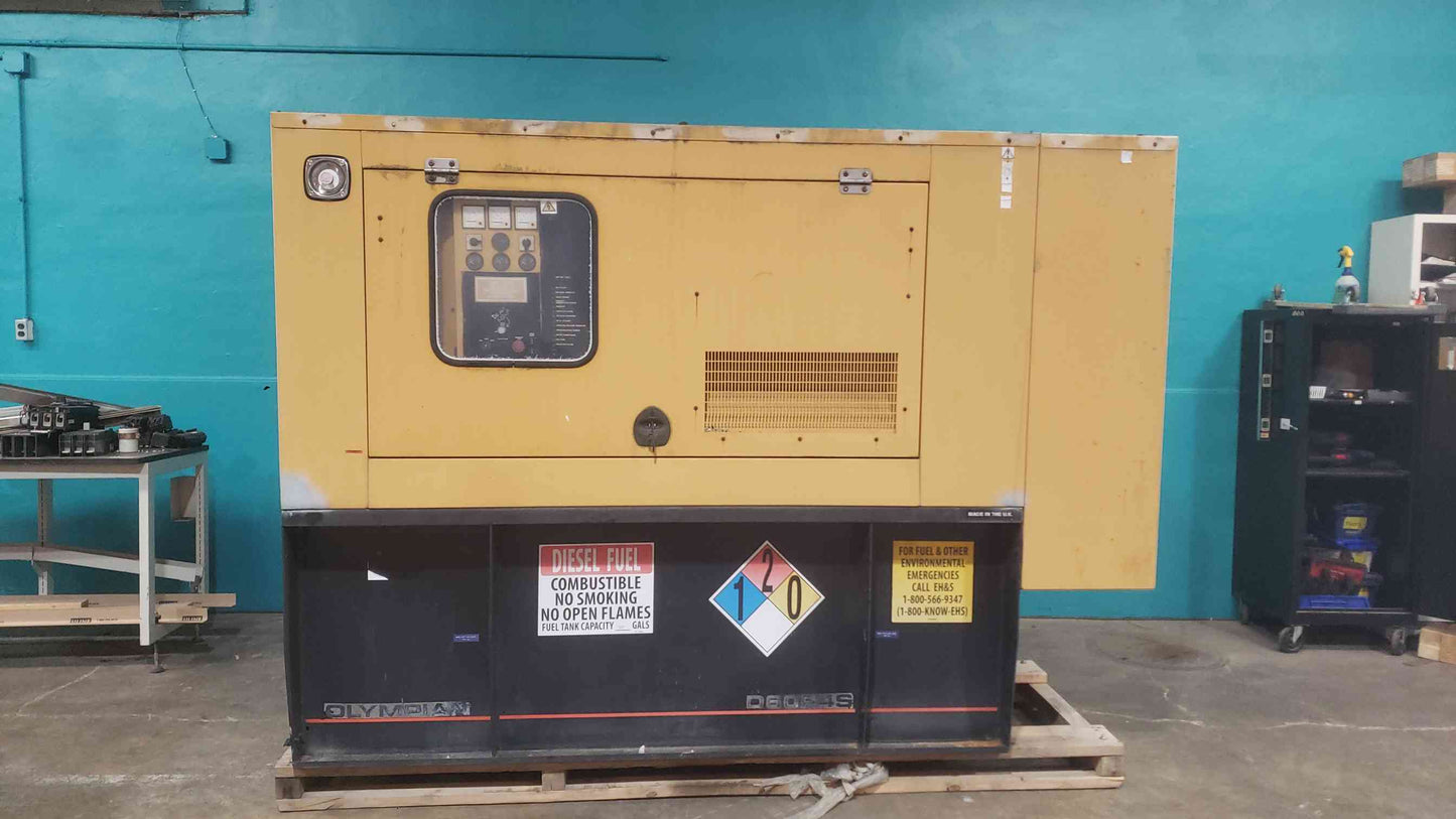 AS-IS Caterpillar Olympian 60kW Diesel Generator Perkins Single Phase 120/240V D60P4S 284 Hrs. (SKU: 113188)