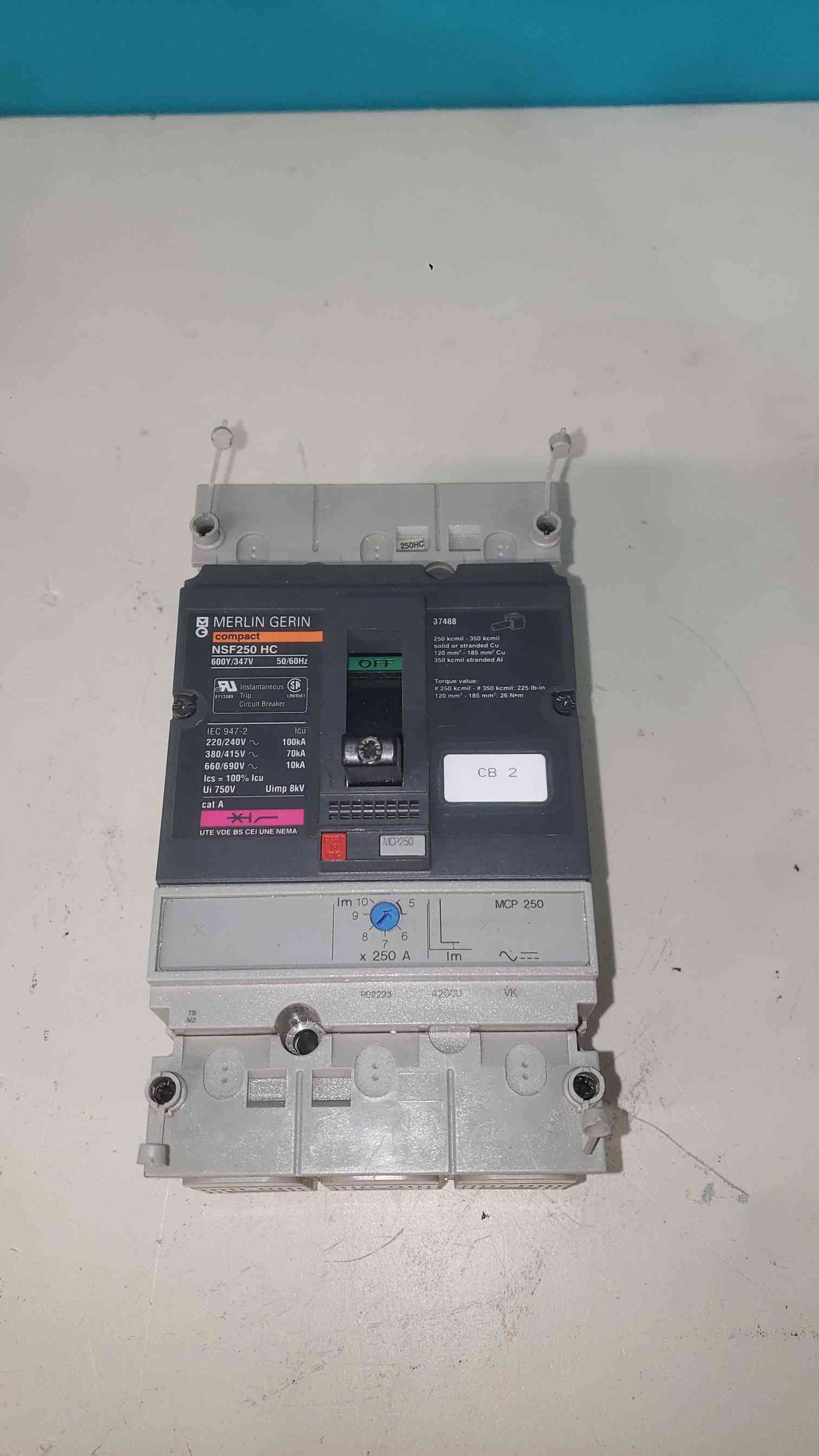 Merlin Gerin NSF250 HC Compact Circuit Breaker 250A 3-Pole 600V Motor Protector MCP250 (SKU: 113282)