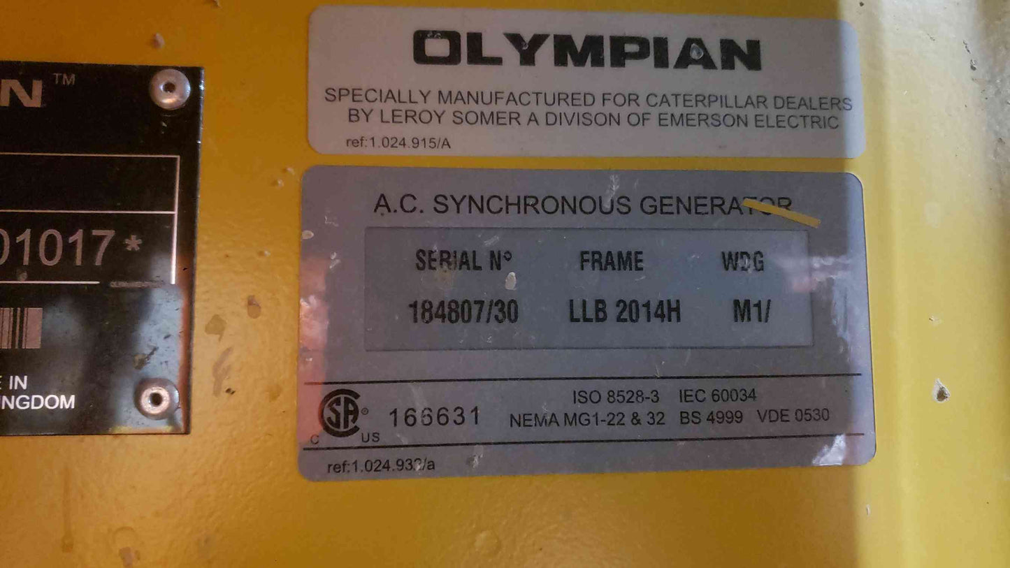 Olympian D60P4S 60KW 240/120V 250A 1PH Diesel 1062.5 Hrs. TESTED(SKU: 113191)