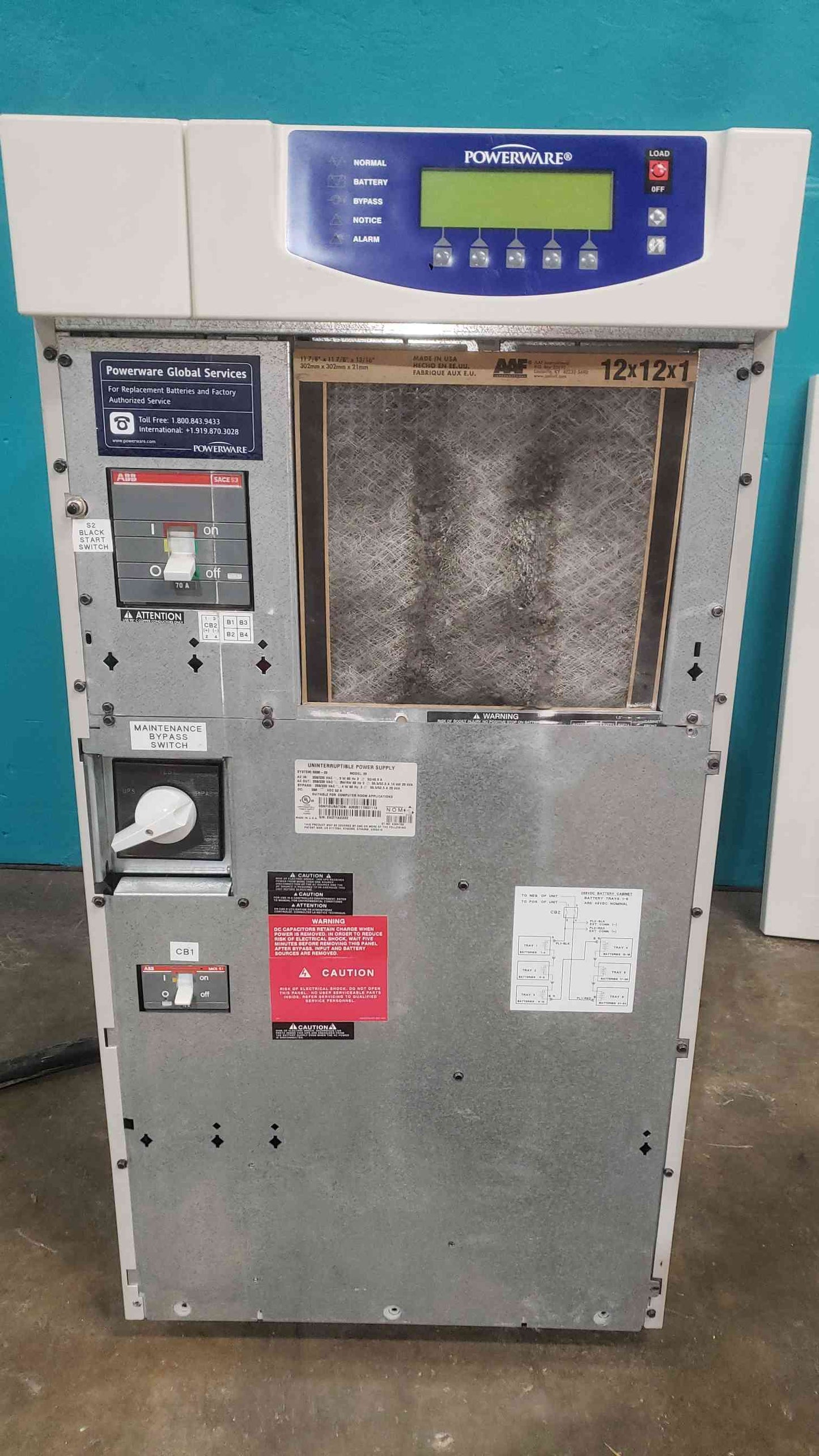 Eaton UPS Powerware 9330 Model 20 UPS 20kVA 14kW 3-Phase 208V/220V Uninterruptible Power Supply (SKU: 113063)