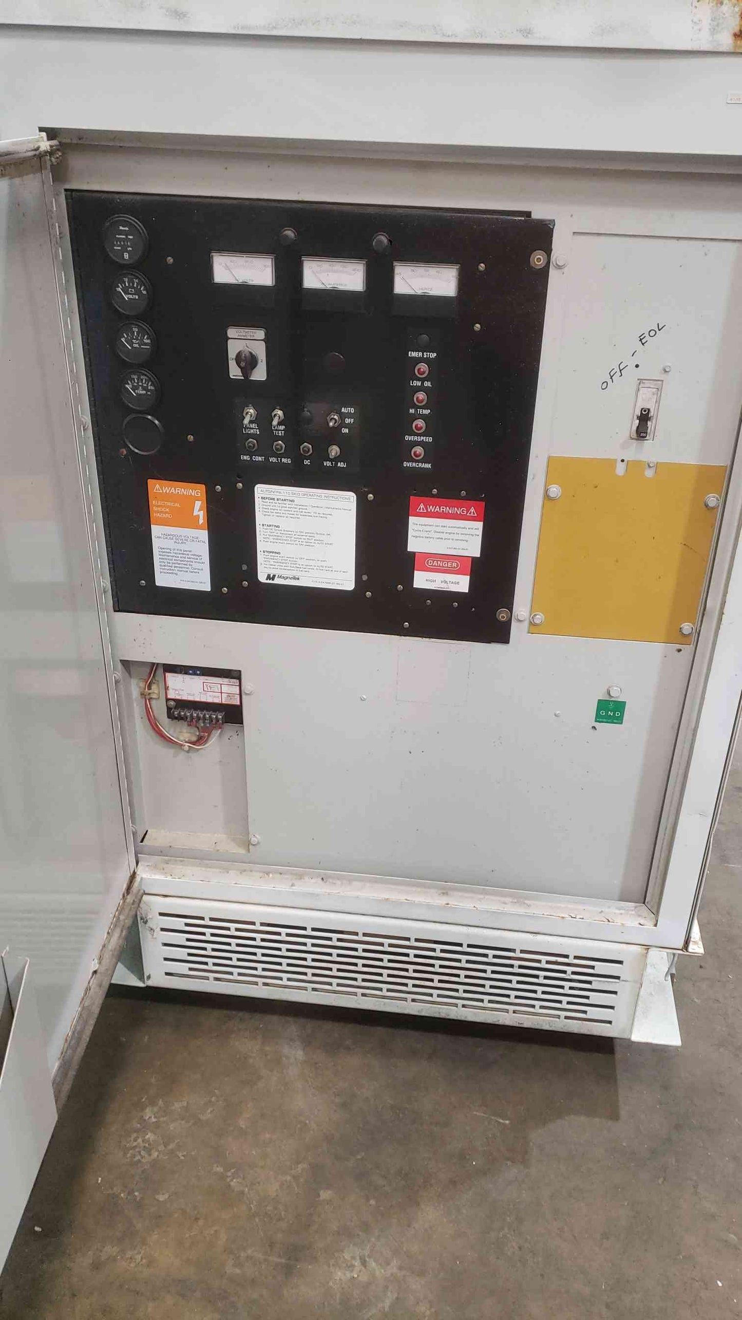 AS-IS MagneTek RNS 500 Generator 40KW 120/240 167A 1PH LP Nat Gas 691 Hrs. (SKU: 113303)