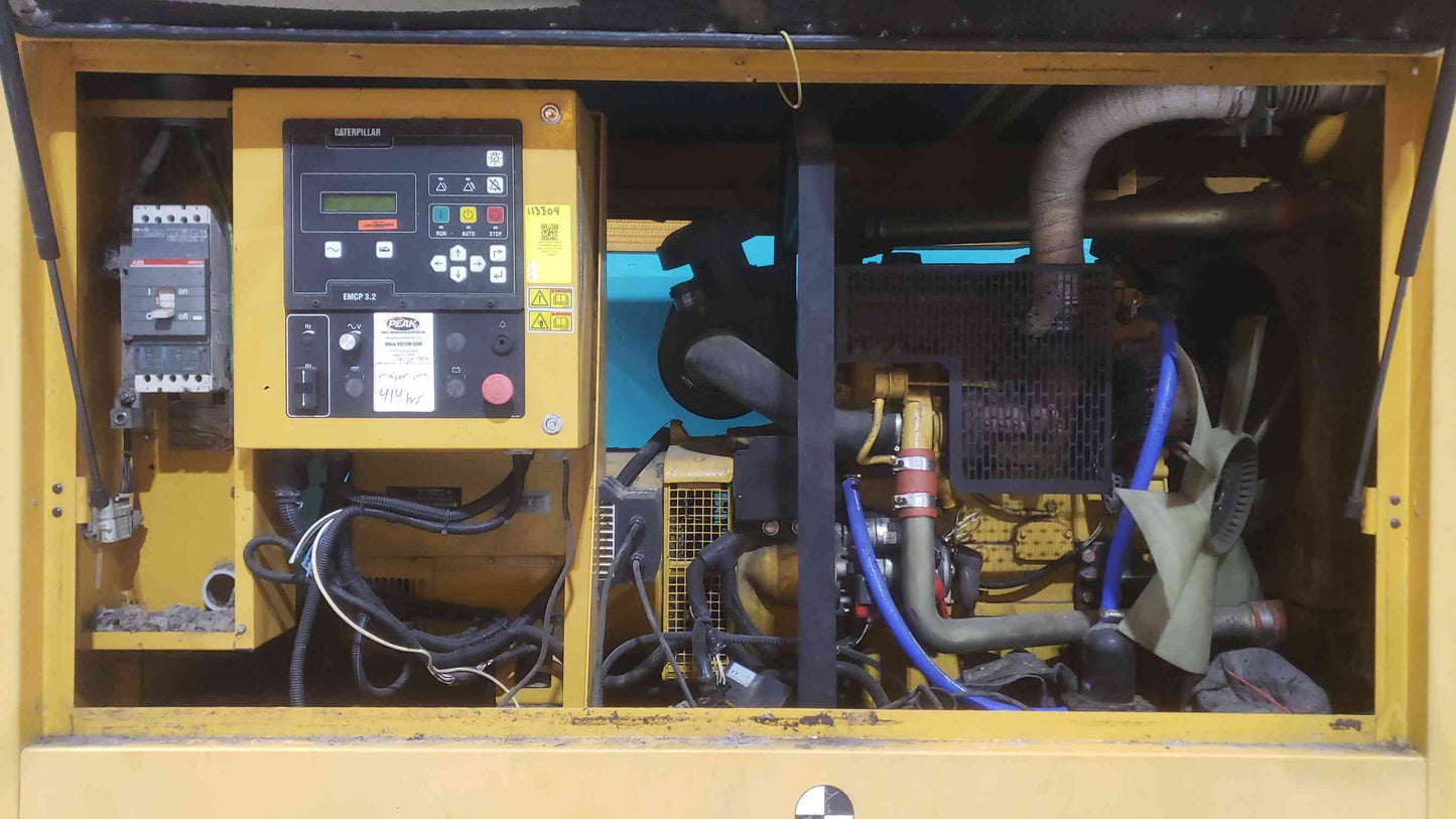 AS-IS 2006 Caterpillar D60-4S 60kW Diesel Generator CAT C4.4 120/240V 1-PH 250A Standby 414 Hrs. (SKU: 113309)