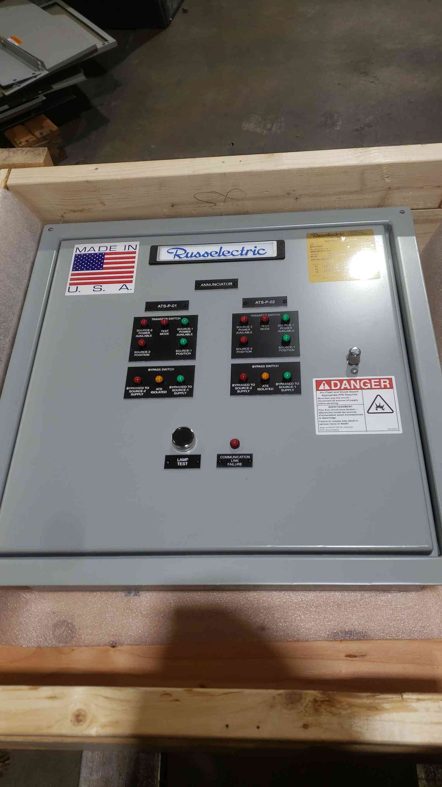 NEW Russelectric Siemens ATS Remote Annunciator Control Panel 3009405332-21000 New (SKU: 111360)